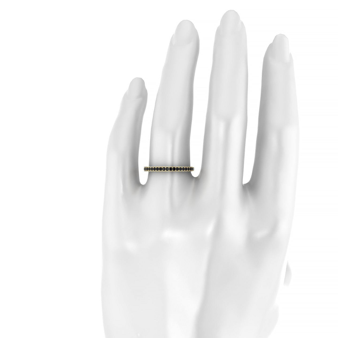 Fusion | 18k Yellow Gold 1.3 mm Round Black Diamond Ring