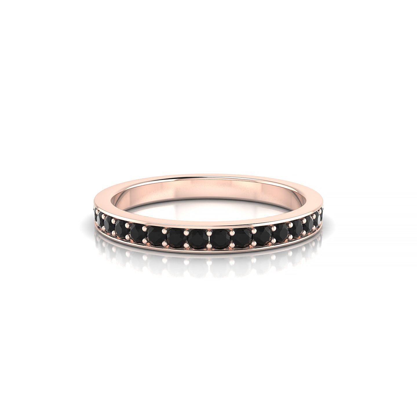 Fusion | 18k Rose Gold 1.7 mm Round Black Diamond Ring