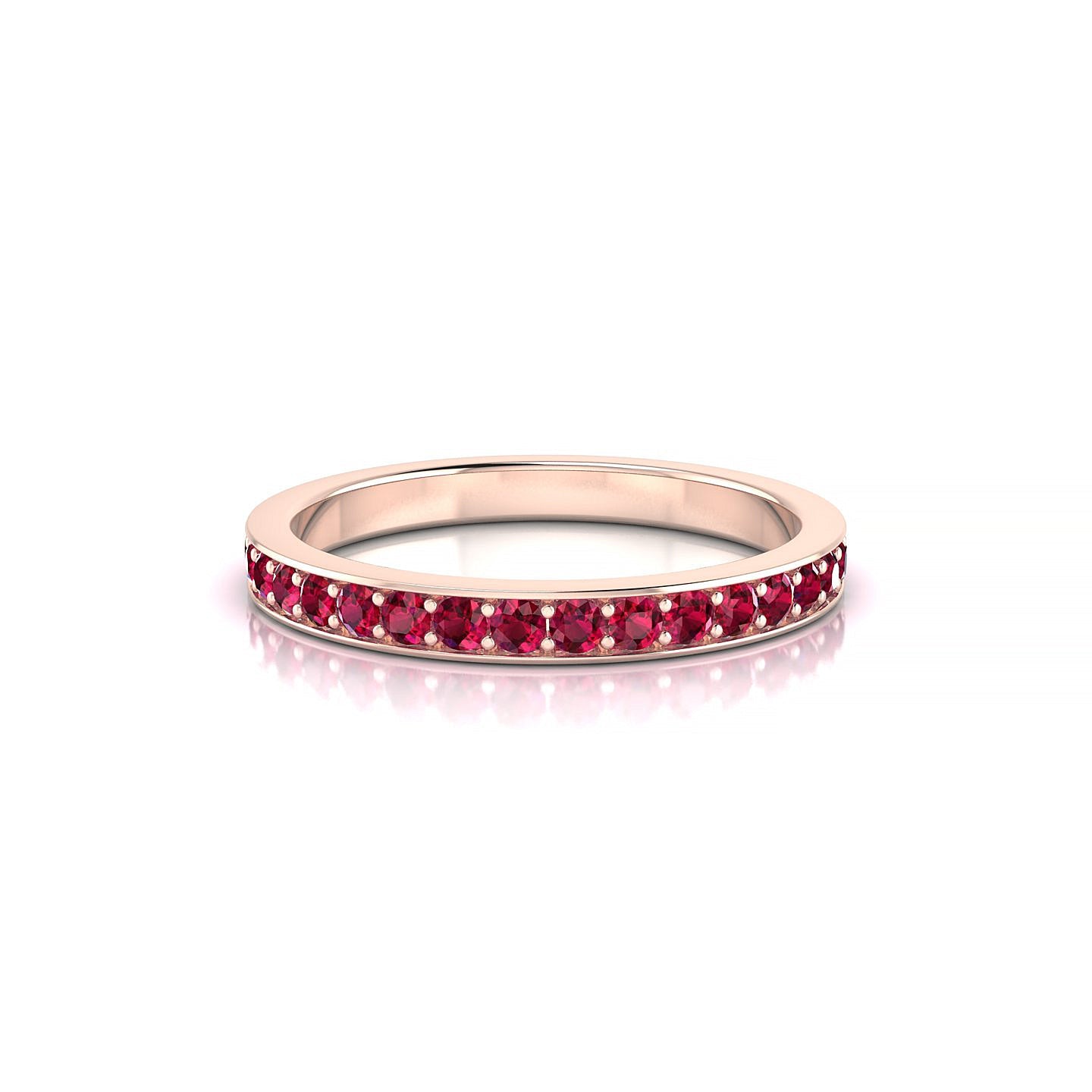 Fusion | 18k Rose Gold 1.7 mm Round Ruby Ring