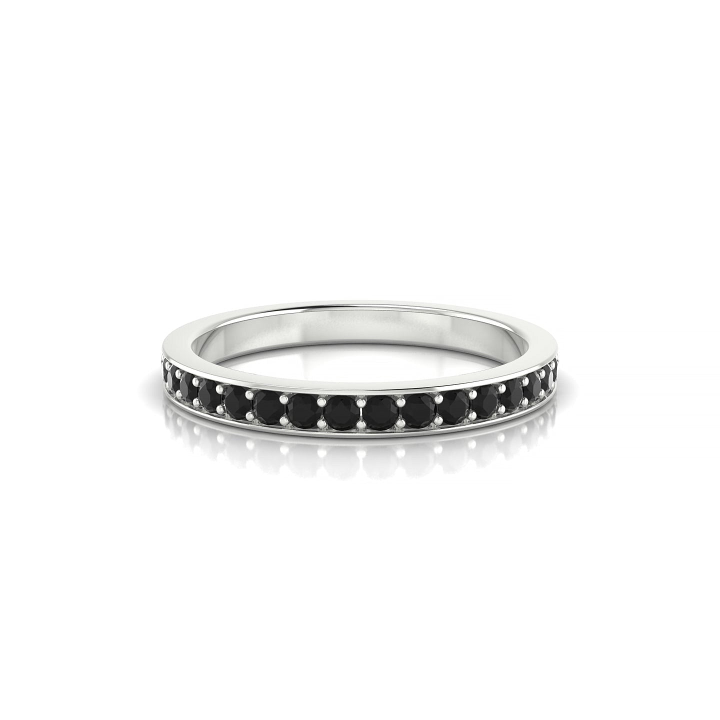 Fusion | 18k White Gold 1.7 mm Round Black Diamond Ring