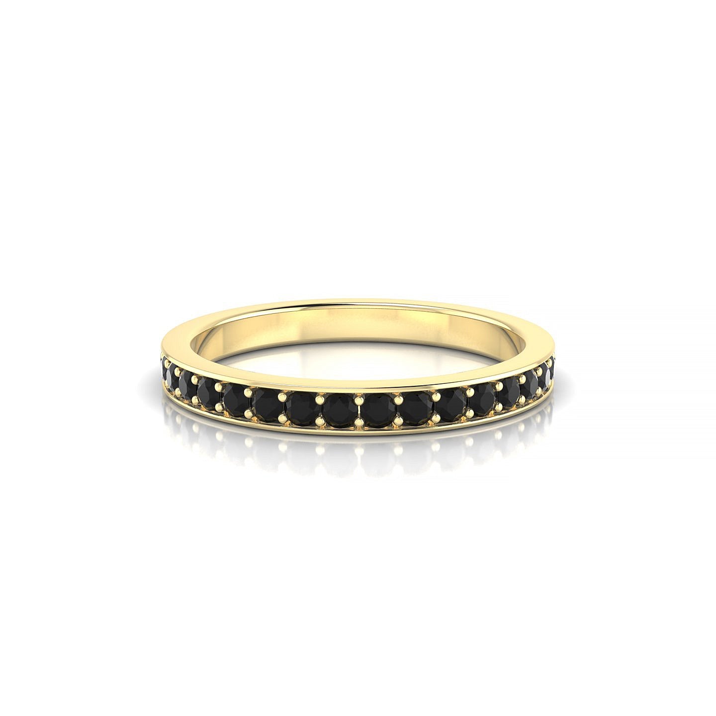 Fusion | 18k Yellow Gold 1.7 mm Round Black Diamond Ring