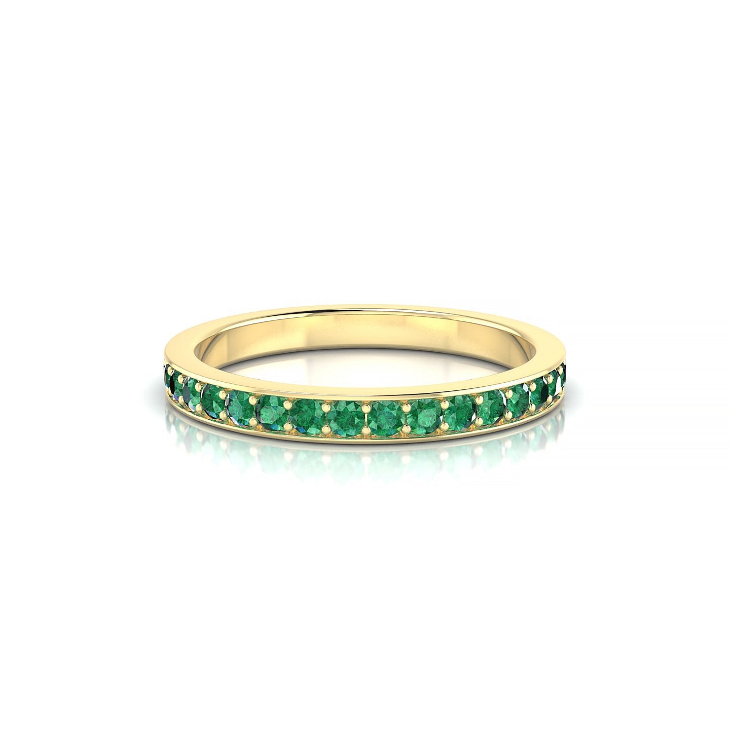 Fusion | 18k Yellow Gold 1.7 mm Round Emerald Ring