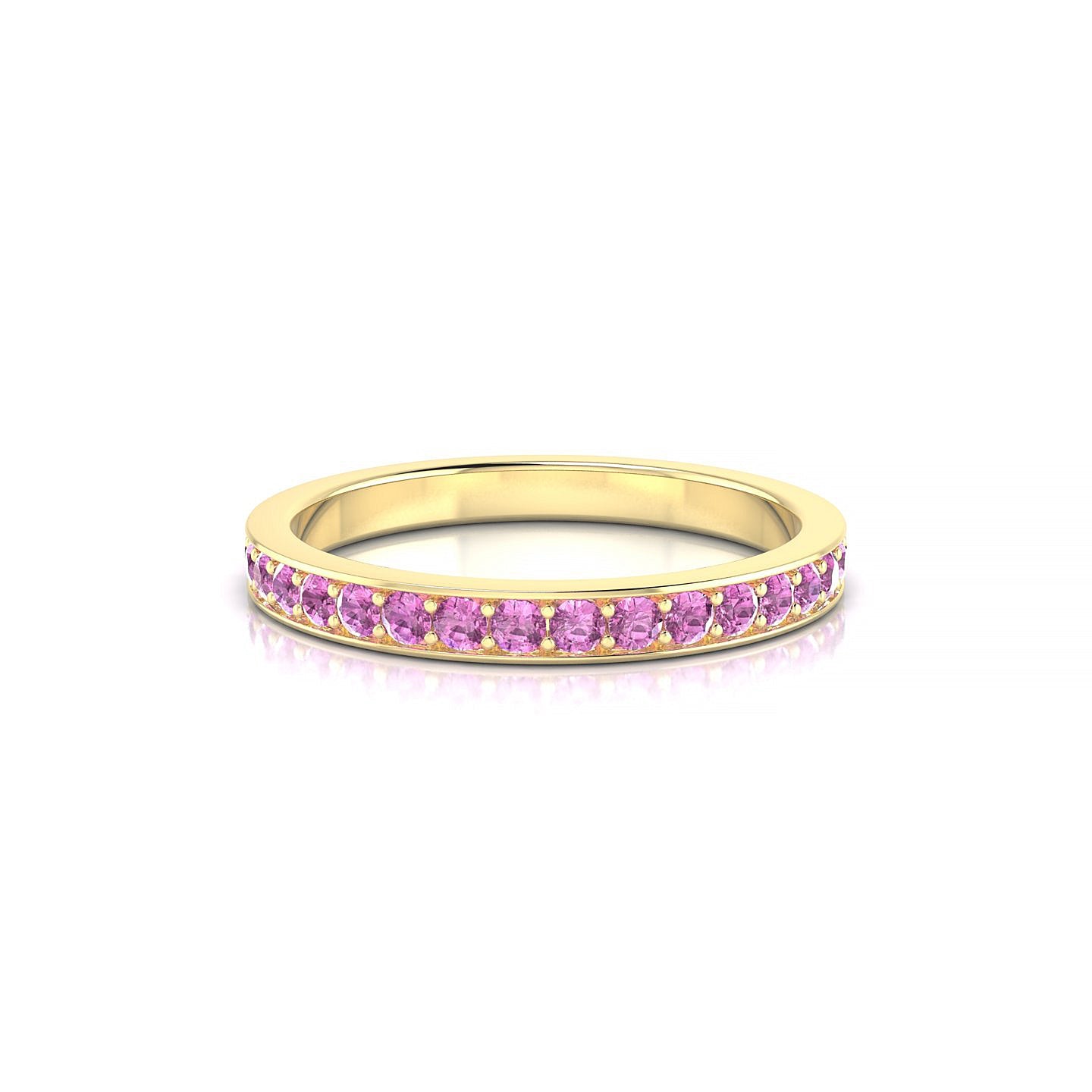 Fusion | 18k Yellow Gold 1.7 mm Round Pink Sapphire Ring