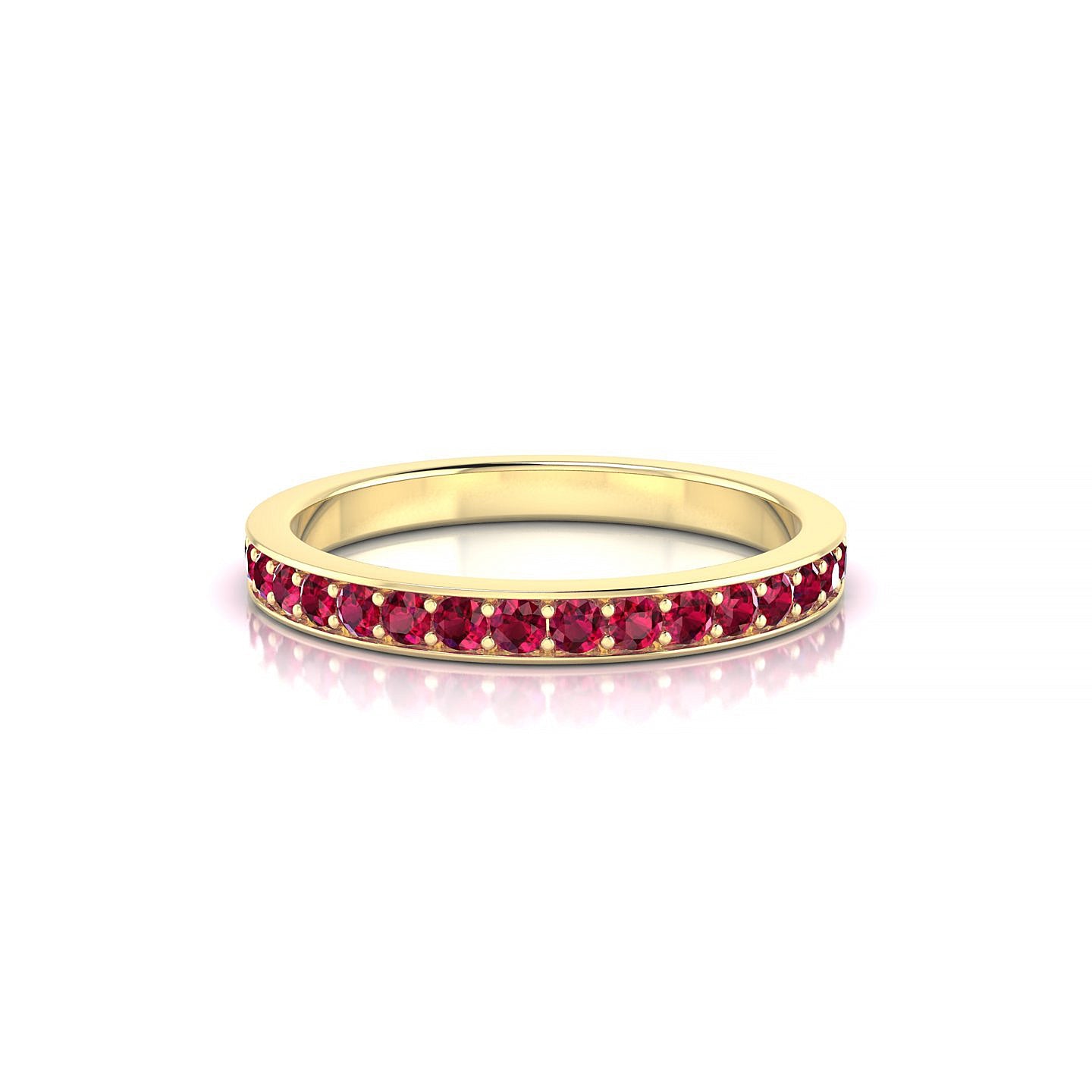 Fusion | 18k Yellow Gold 1.7 mm Round Ruby Ring