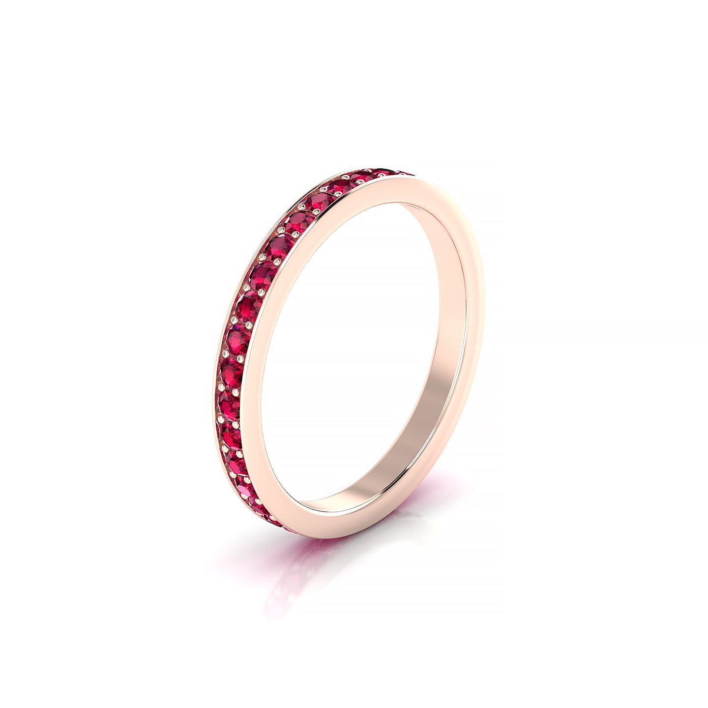 Fusion | 18k Rose Gold 1.7 mm Round Ruby Ring