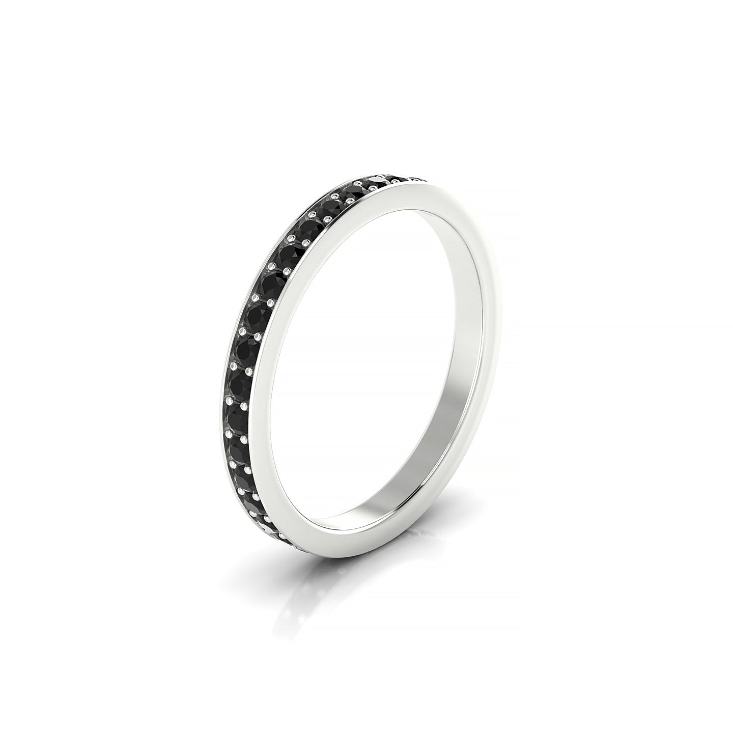 Fusion | 18k White Gold 1.7 mm Round Black Diamond Ring