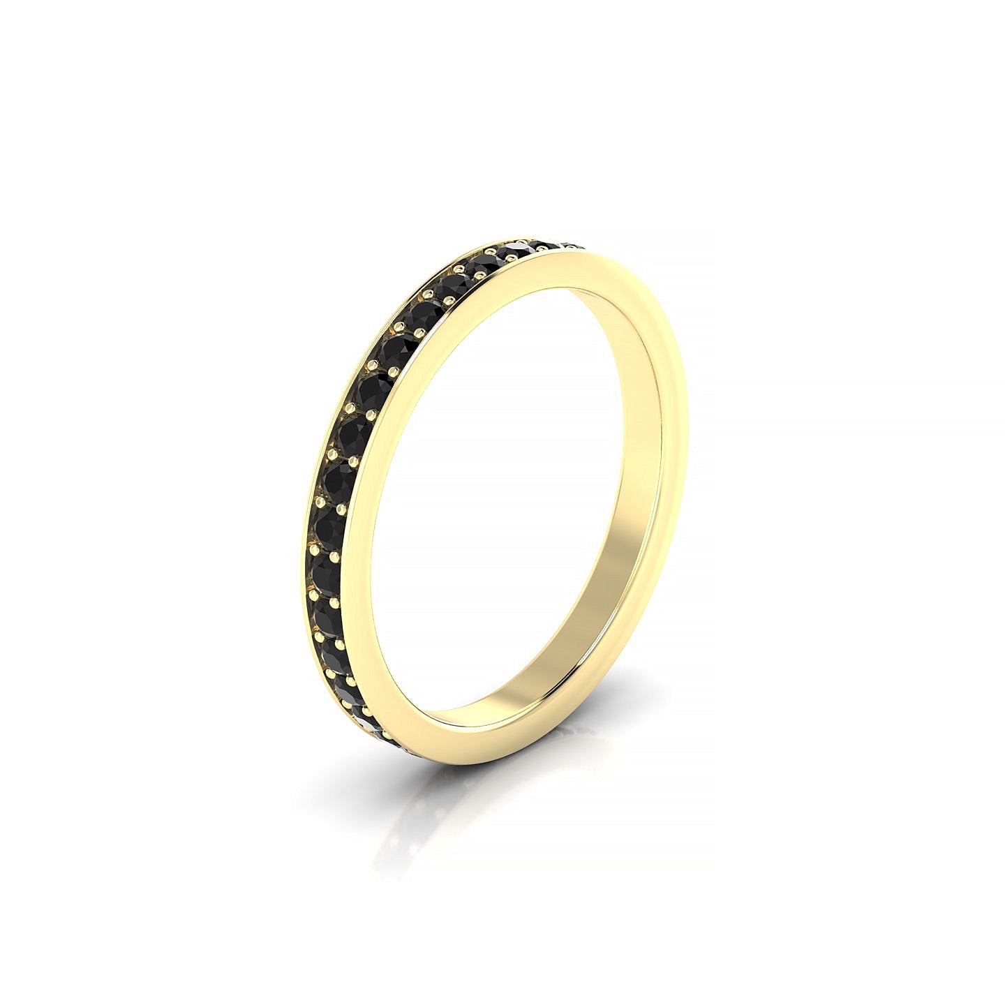 Fusion | 18k Yellow Gold 1.7 mm Round Black Diamond Ring