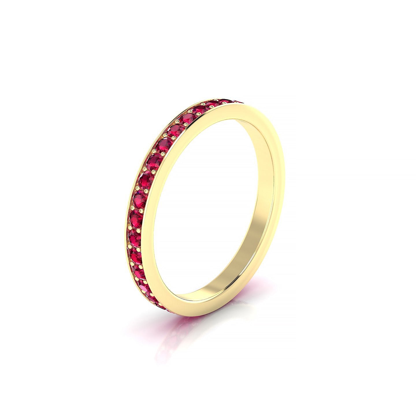 Fusion | 18k Yellow Gold 1.7 mm Round Ruby Ring