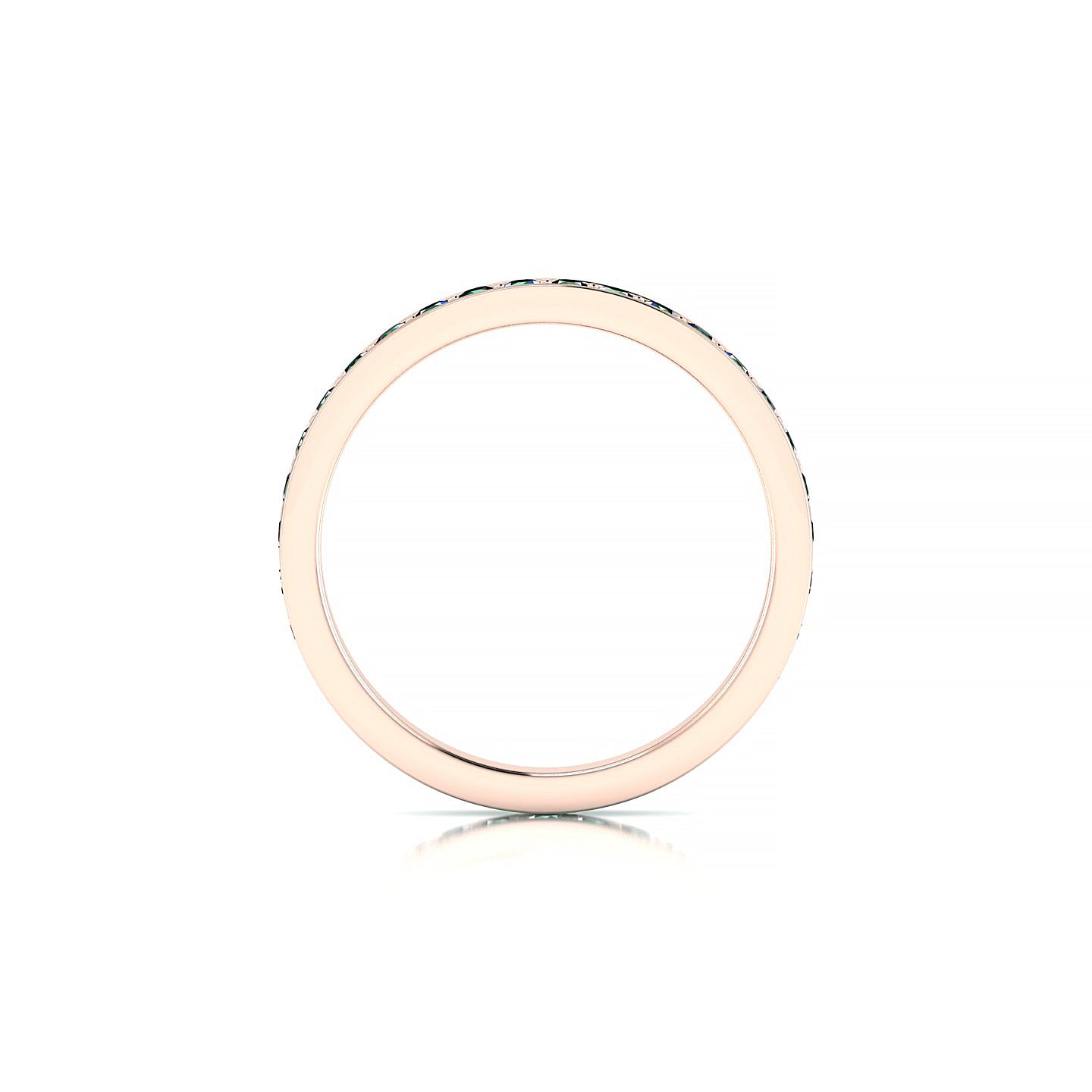 Fusion | 18k Rose Gold 1.7 mm Round Emerald Ring