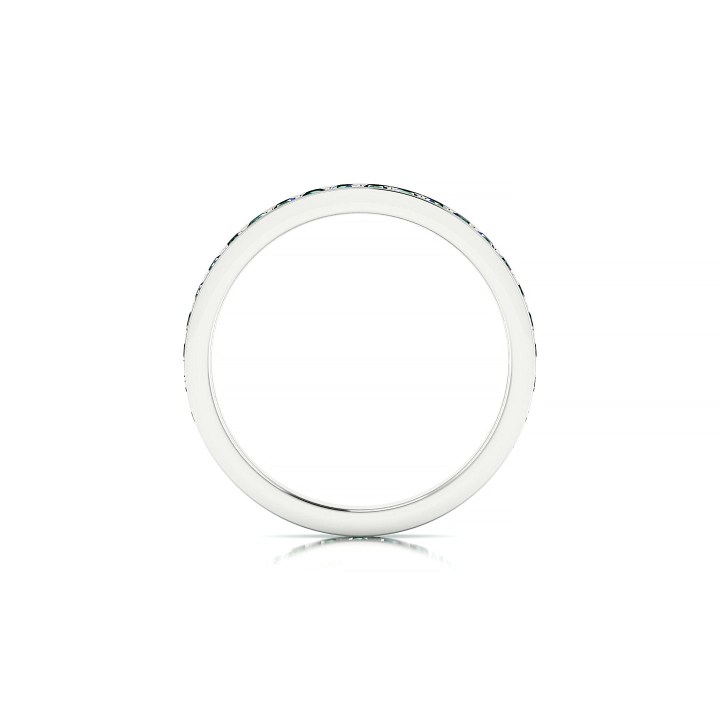 Fusion | 18k White Gold 1.7 mm Round Emerald Ring