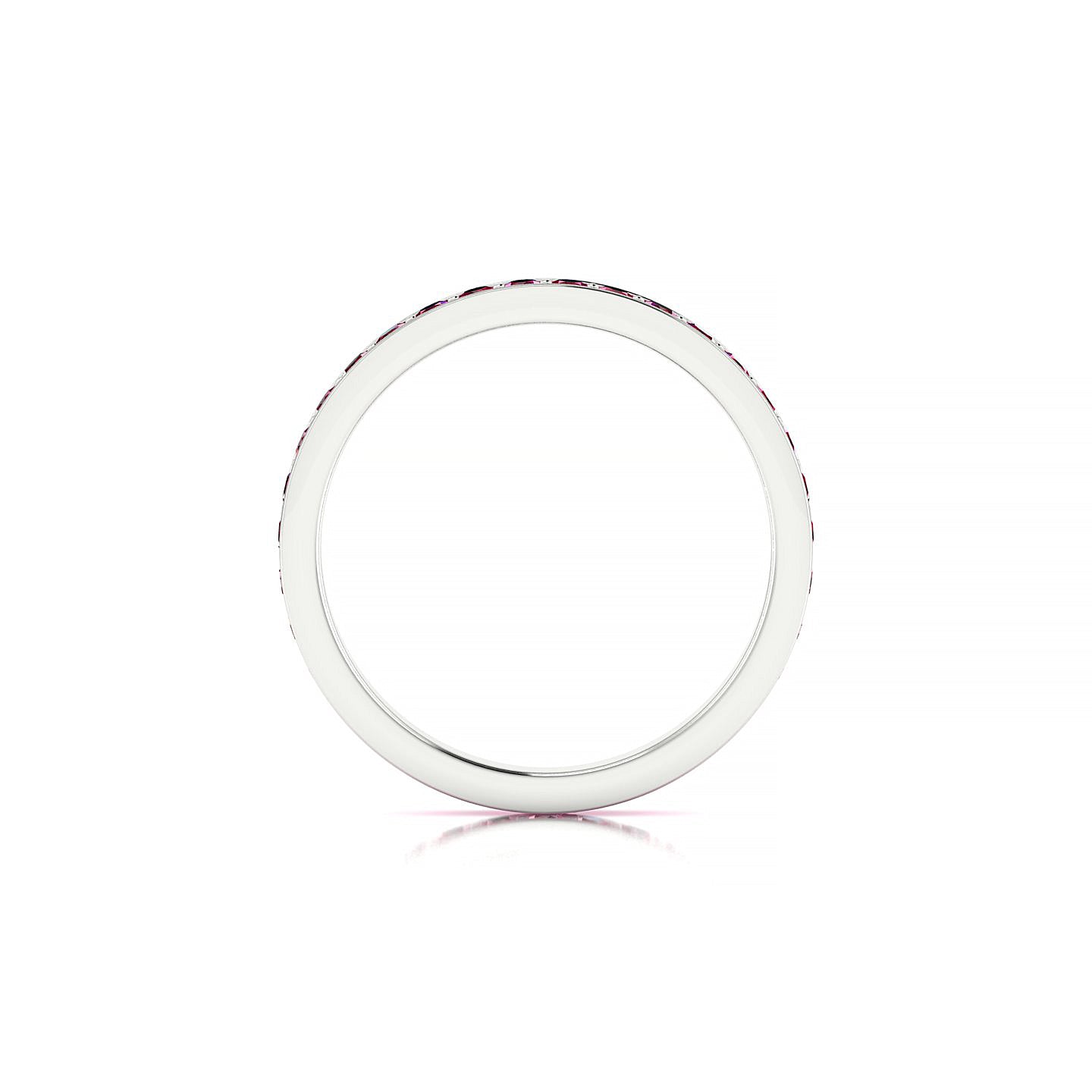 Fusion | 18k White Gold 1.7 mm Round Ruby Ring