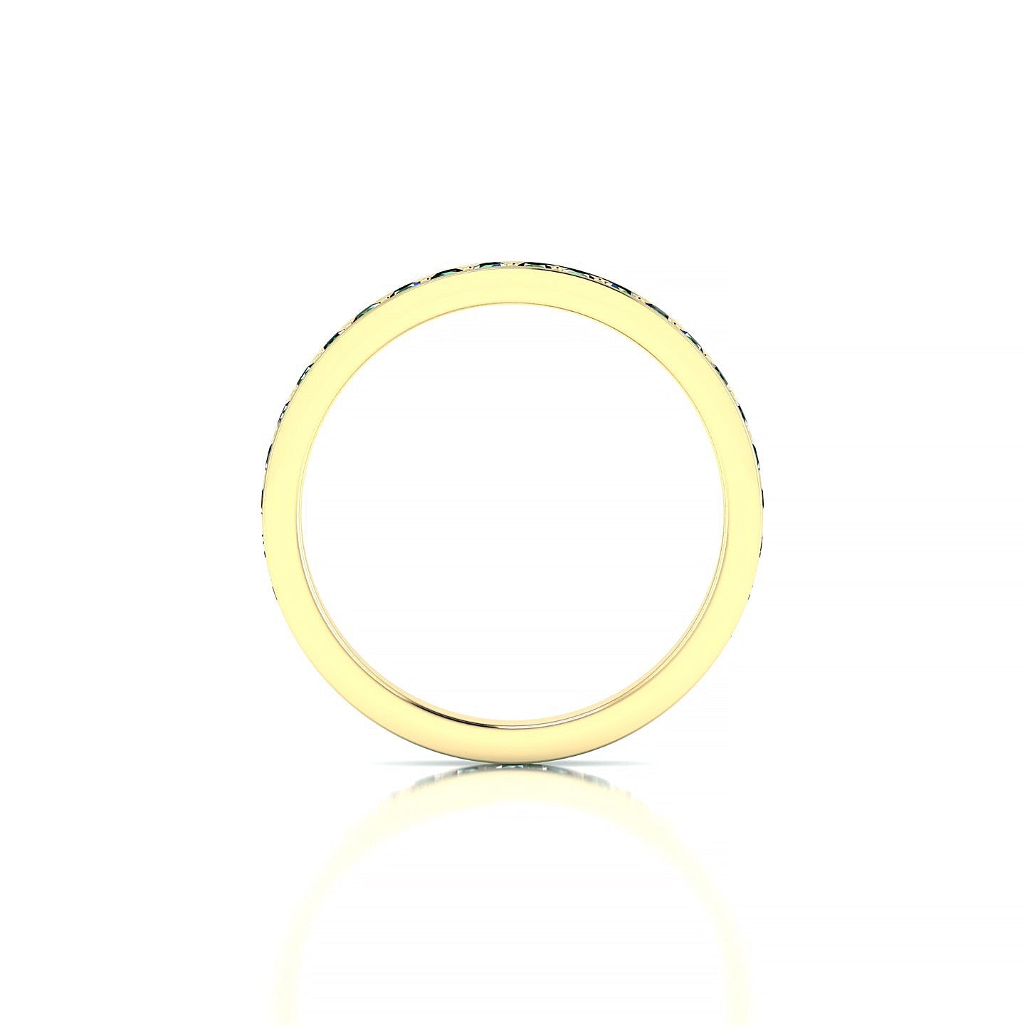 Fusion | 18k Yellow Gold 1.7 mm Round Emerald Ring