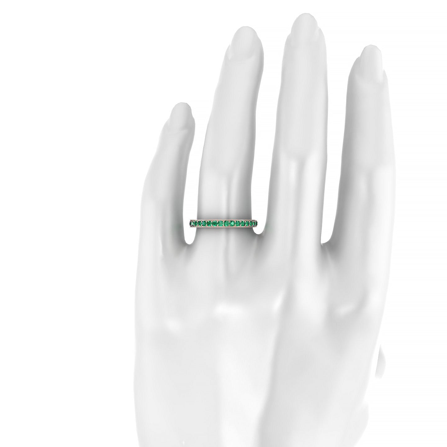 Fusion | 18k Rose Gold 1.7 mm Round Emerald Ring