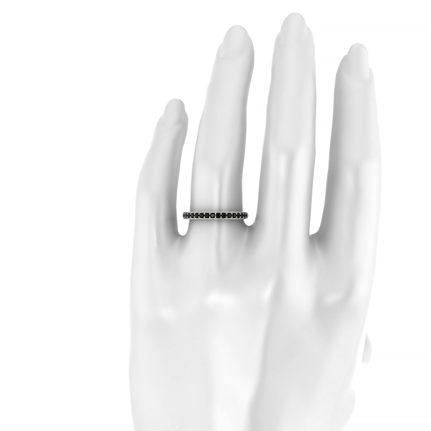 Fusion | 18k White Gold 1.7 mm Round Black Diamond Ring