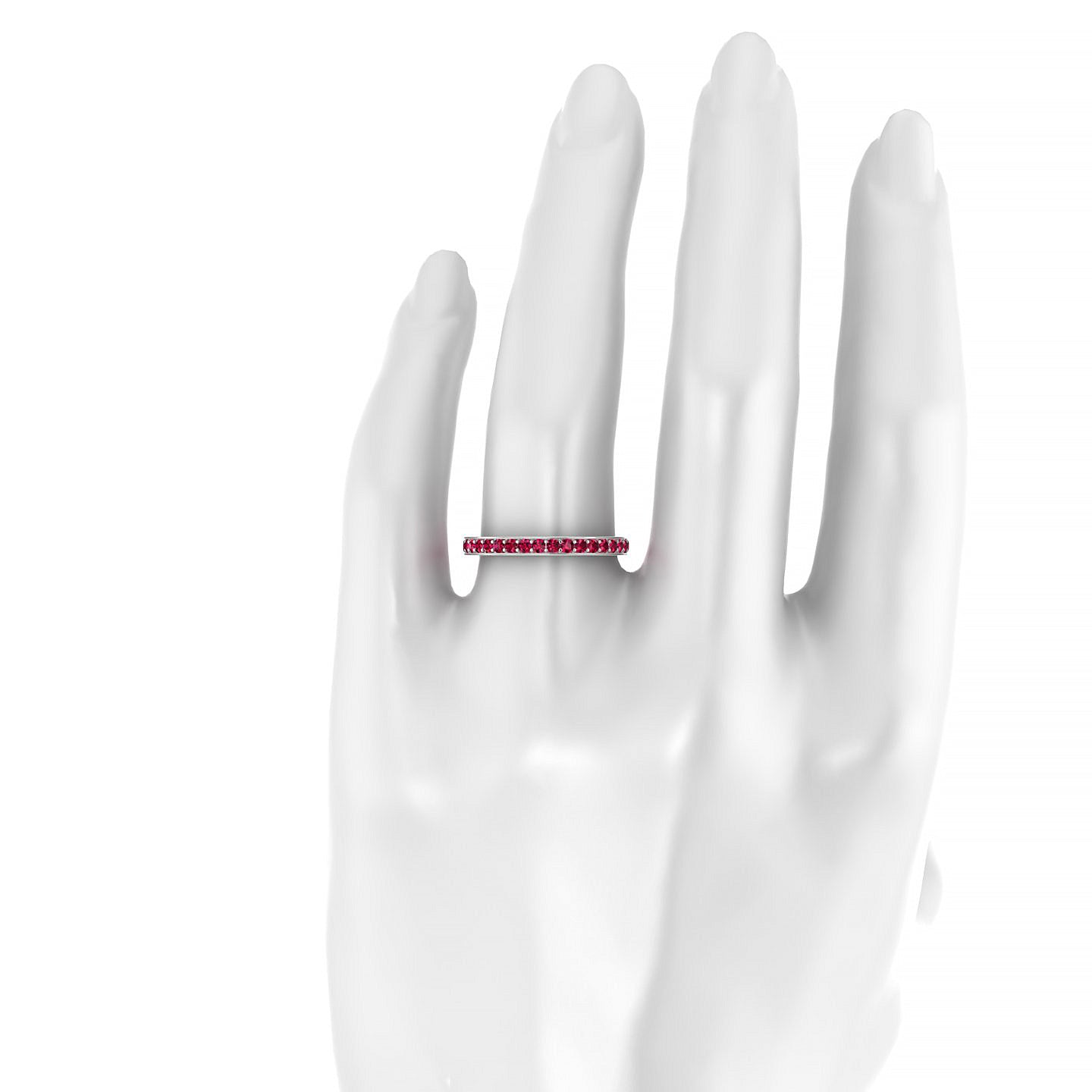 Fusion | 18k White Gold 1.7 mm Round Ruby Ring