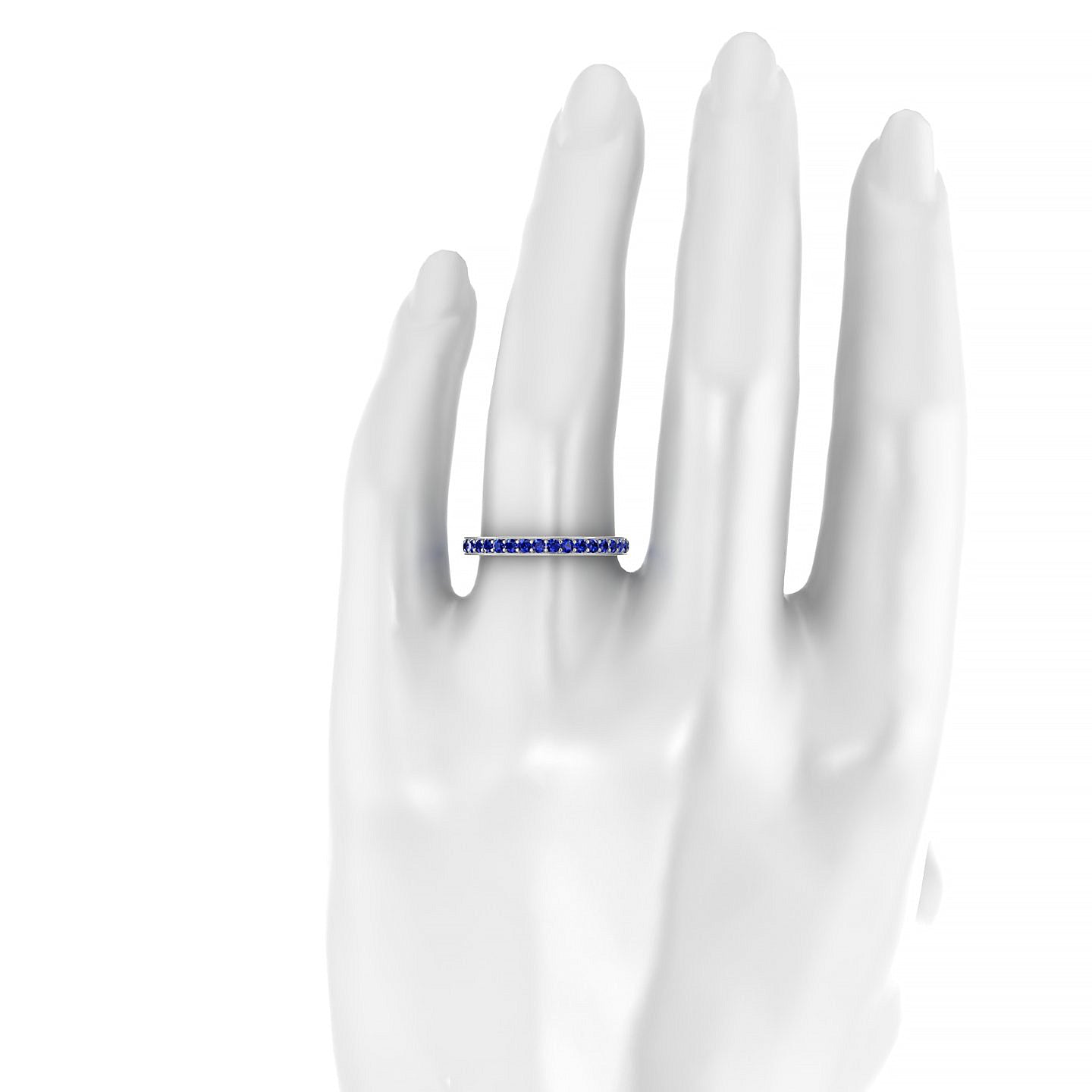 Fusion | 18k White Gold 1.7 mm Round Sapphire Ring