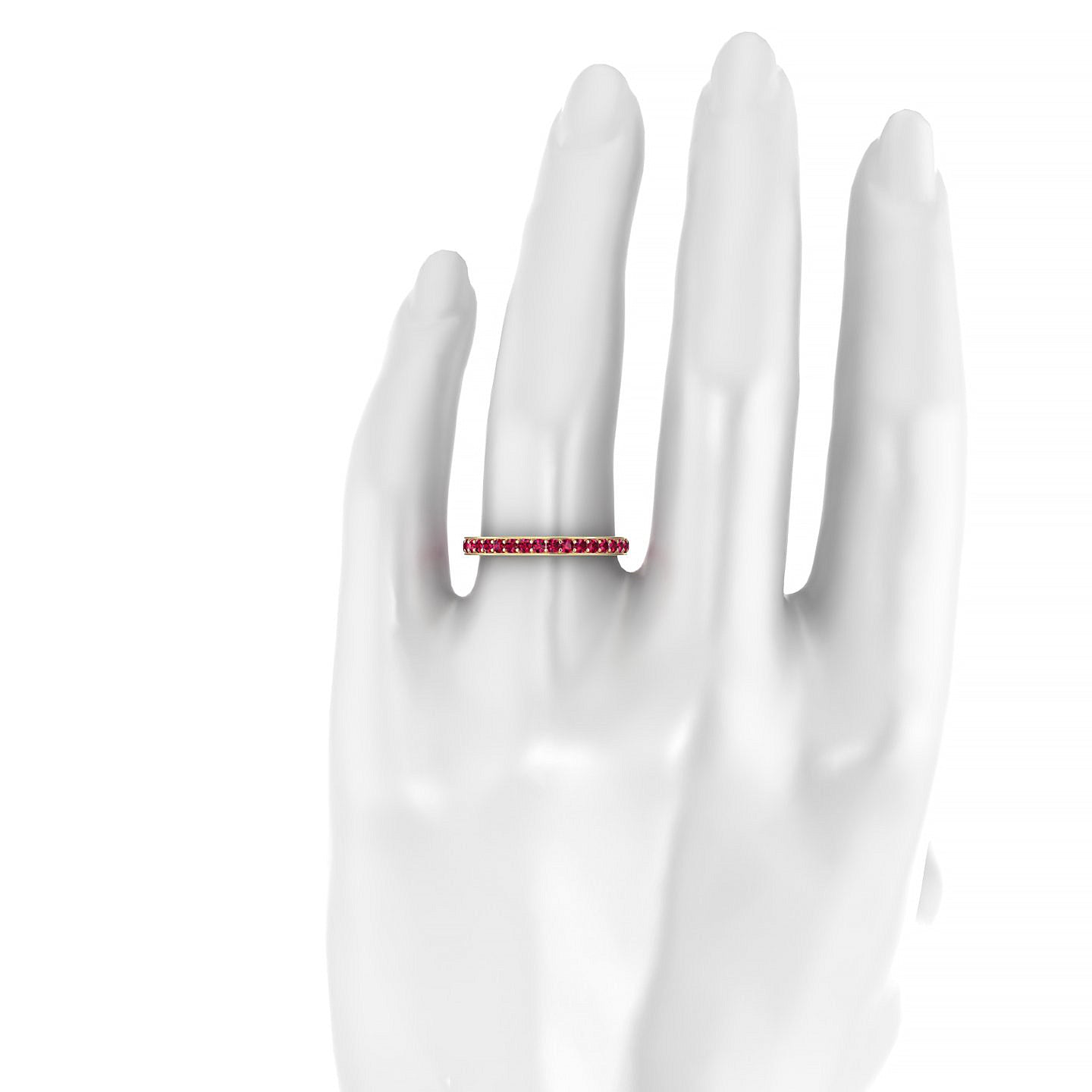 Fusion | 18k Yellow Gold 1.7 mm Round Ruby Ring