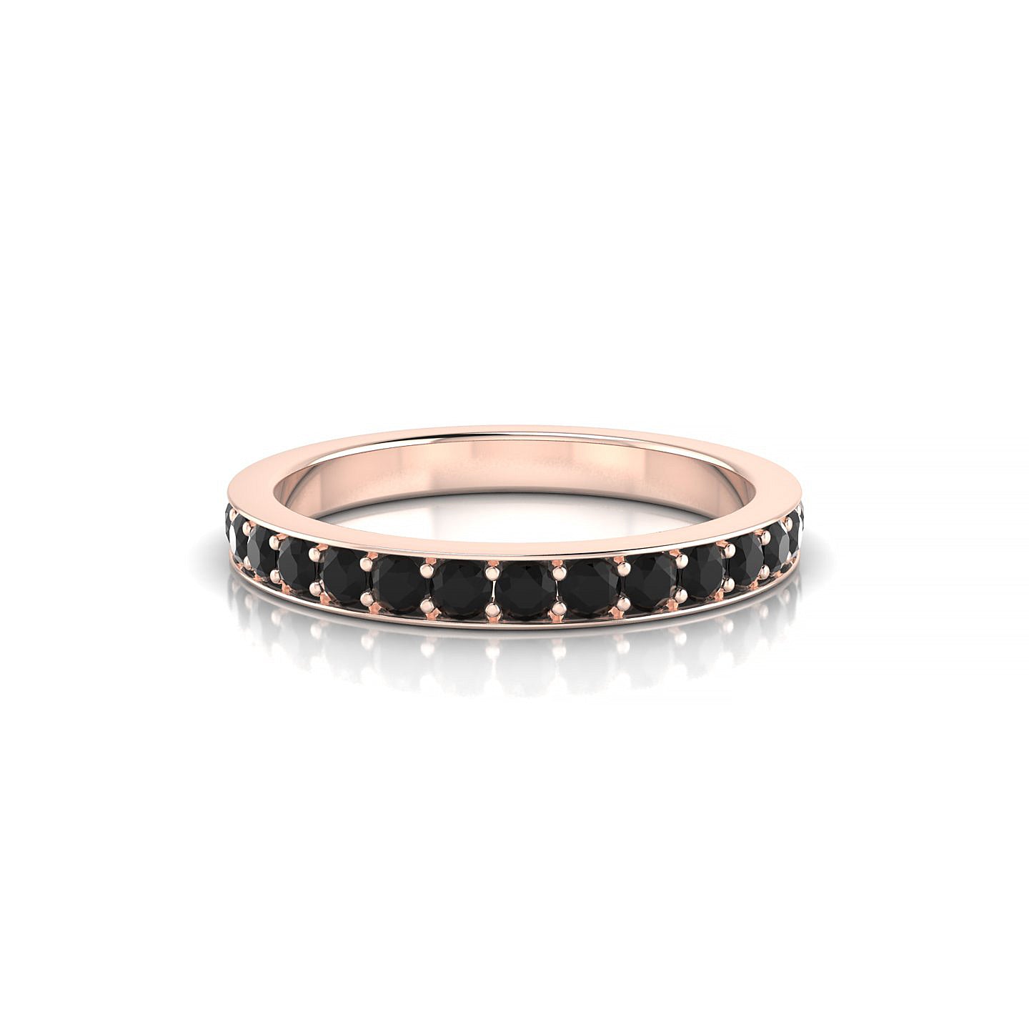 Fusion | 18k Rose Gold 2 mm Round Black Diamond Ring