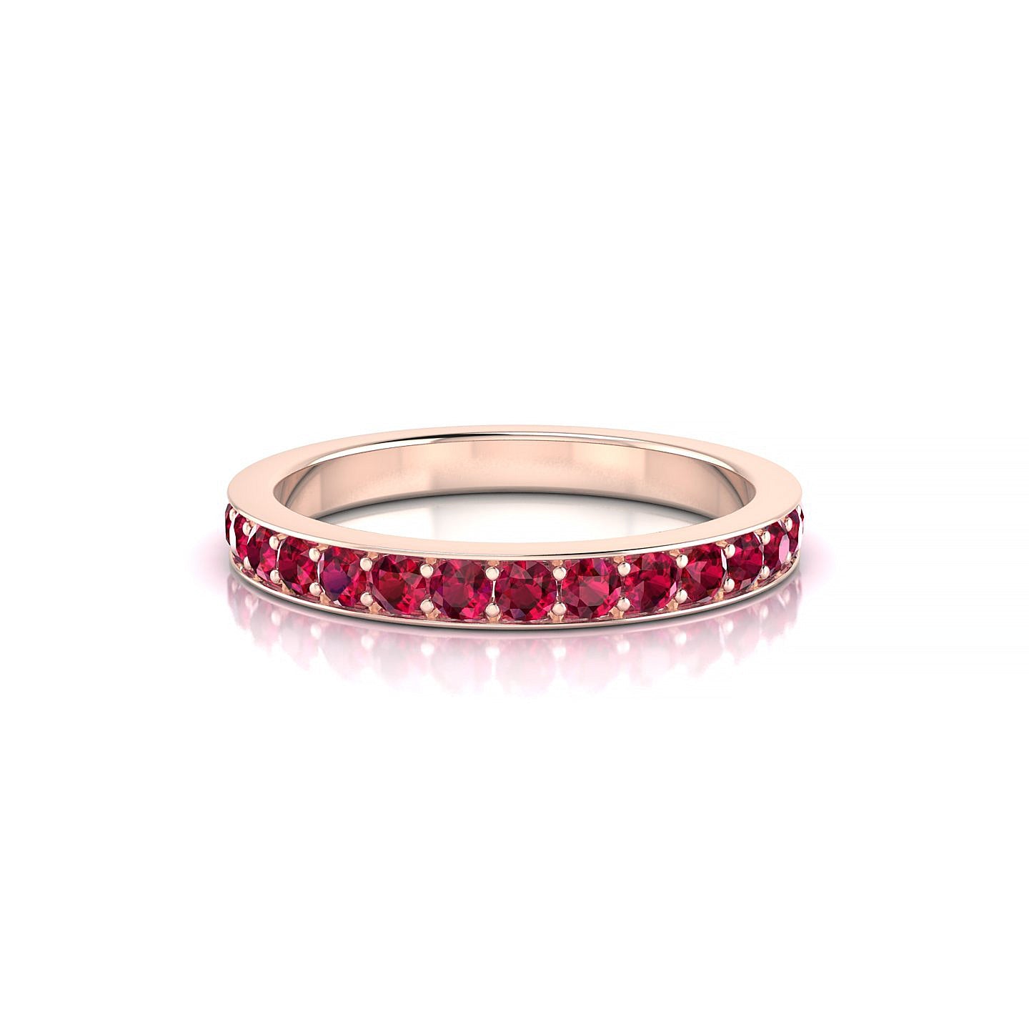Fusion | 18k Rose Gold 2 mm Round Ruby Ring