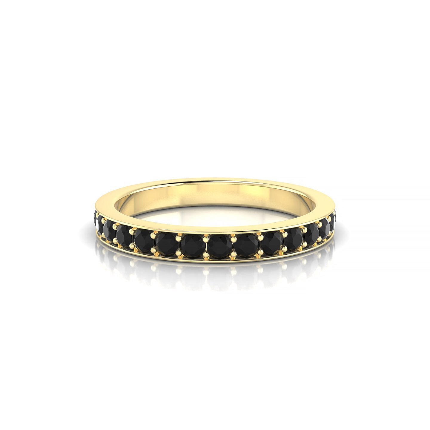 Fusion | 18k Yellow Gold 2 mm Round Black Diamond Ring