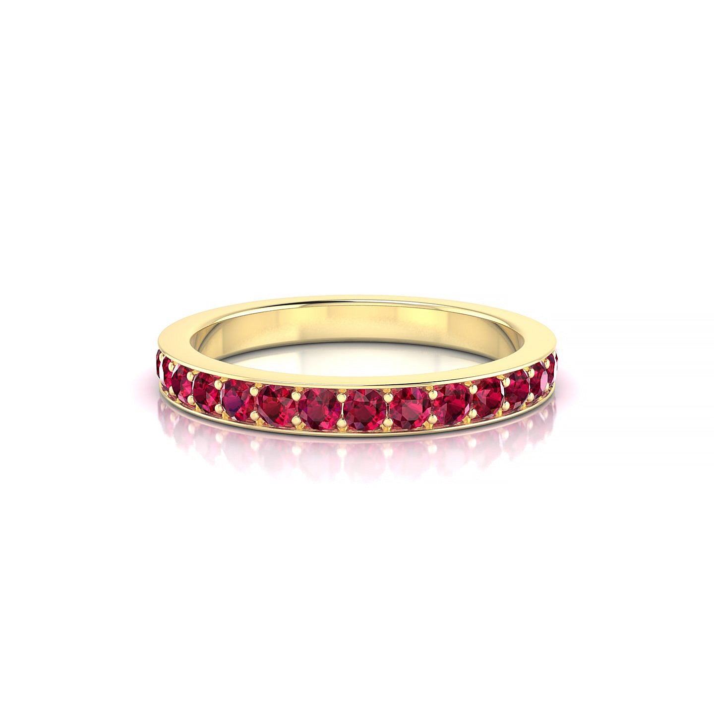 Fusion | 18k Yellow Gold 2 mm Round Ruby Ring