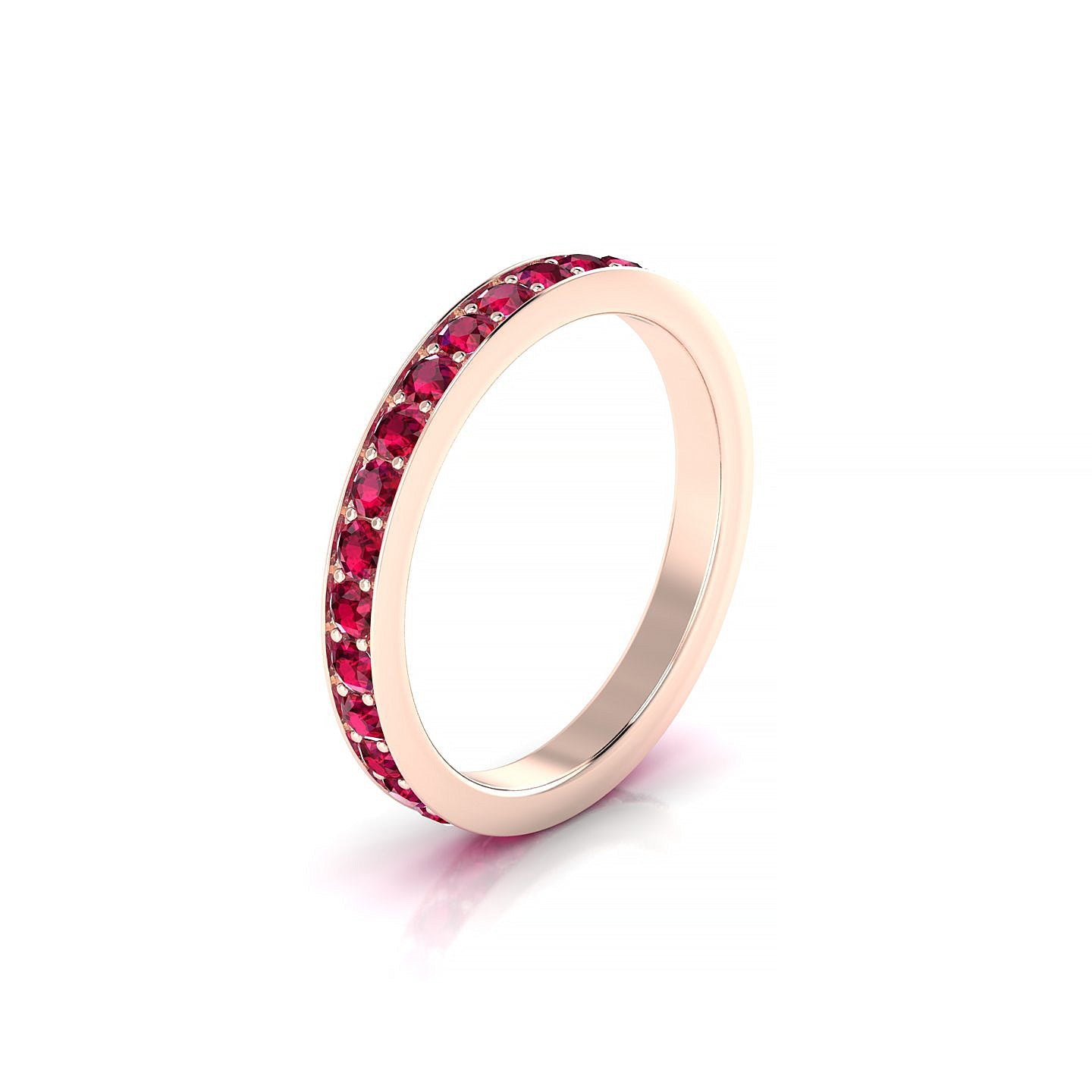 Fusion | 18k Rose Gold 2 mm Round Ruby Ring