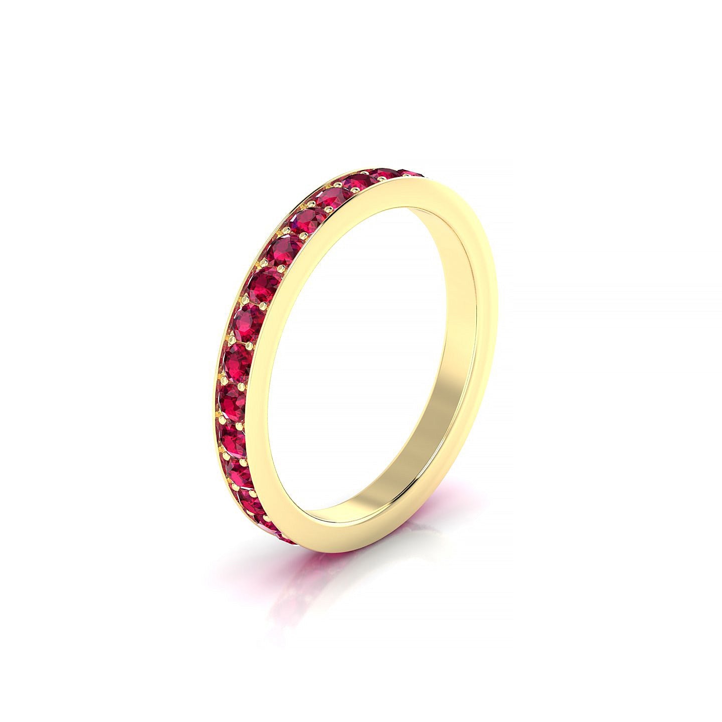 Fusion | 18k Yellow Gold 2 mm Round Ruby Ring
