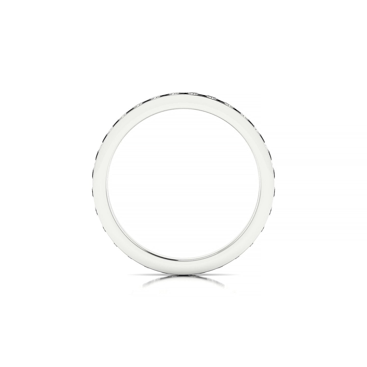 Fusion | 18k White Gold 2 mm Round Black Diamond Ring