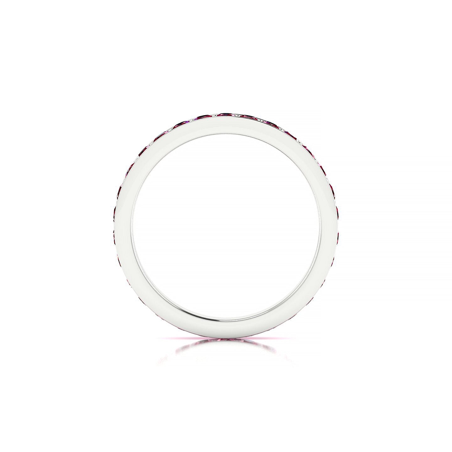 Fusion | 18k White Gold 2 mm Round Ruby Ring