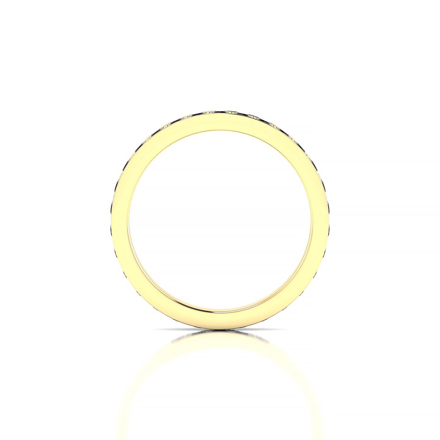 Fusion | 18k Yellow Gold 2 mm Round Black Diamond Ring