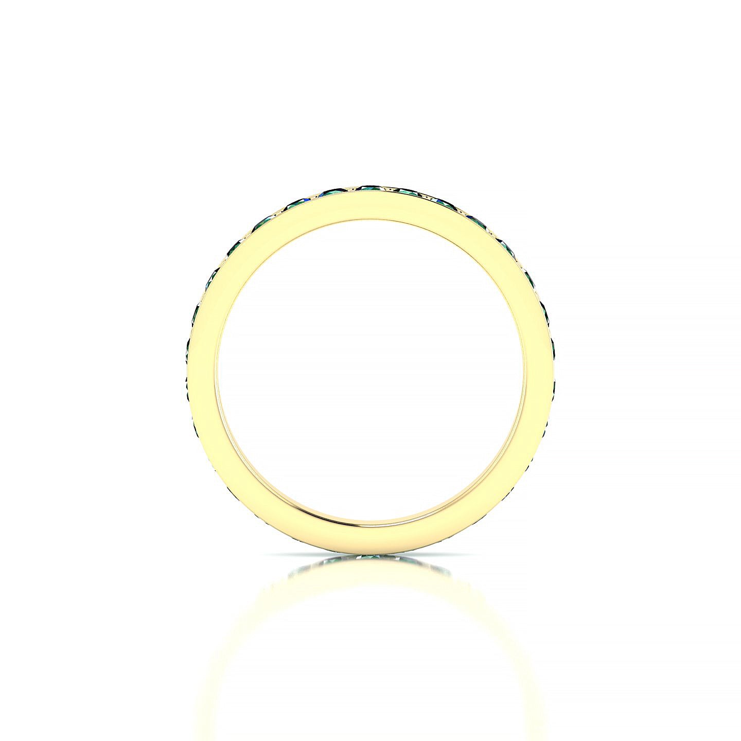 Fusion | 18k Yellow Gold 2 mm Round Emerald Ring