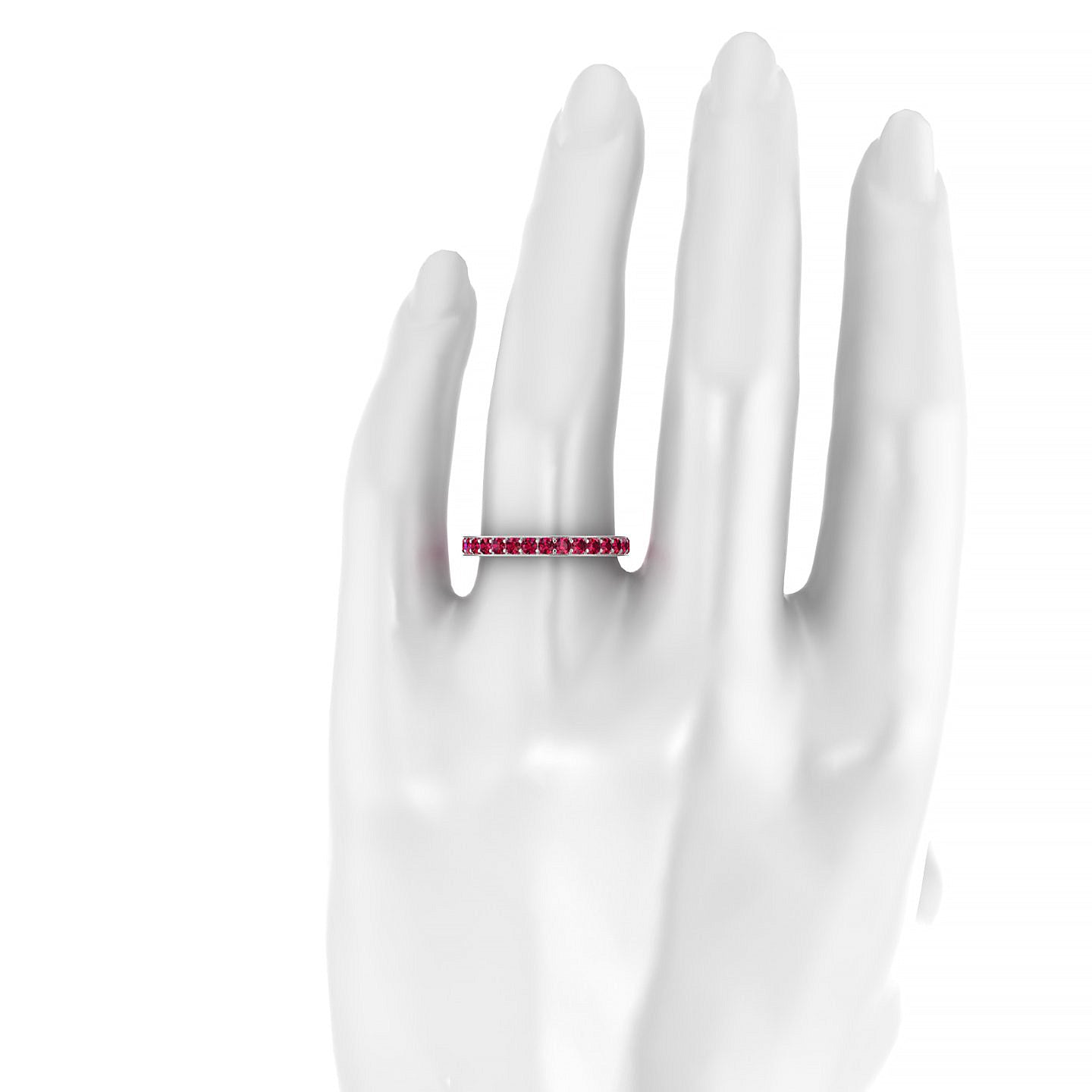Fusion | 18k White Gold 2 mm Round Ruby Ring