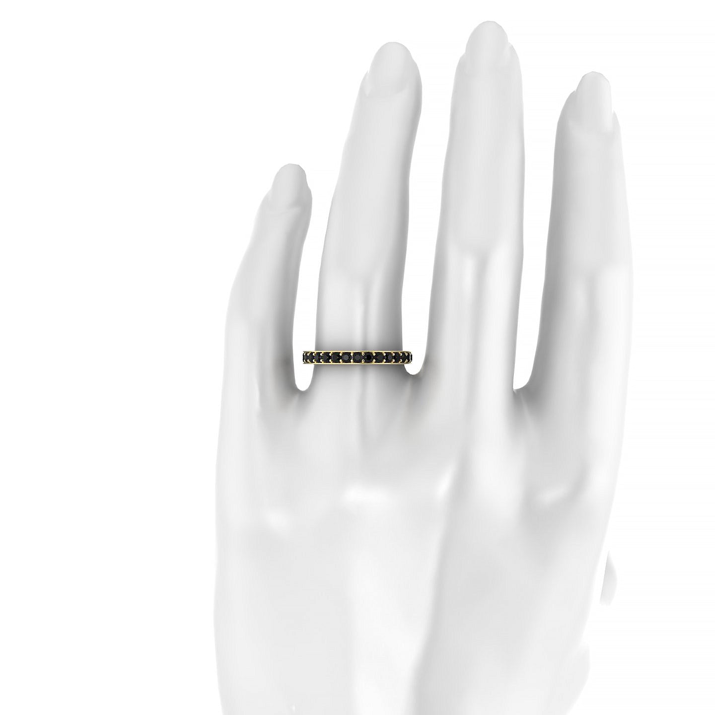 Fusion | 18k Yellow Gold 2 mm Round Black Diamond Ring