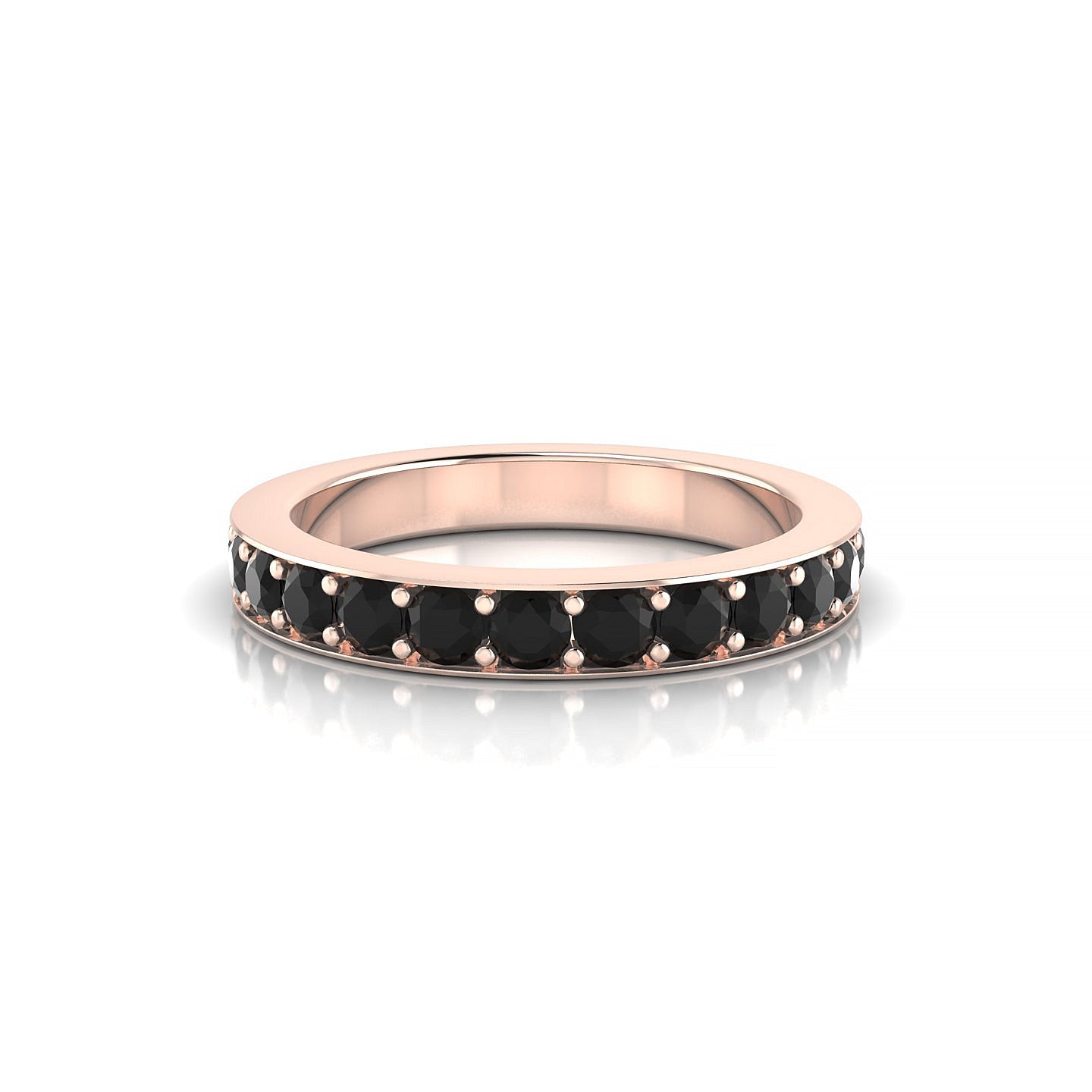 Fusion | 18k Rose Gold 2.5 mm Round Black Diamond Ring