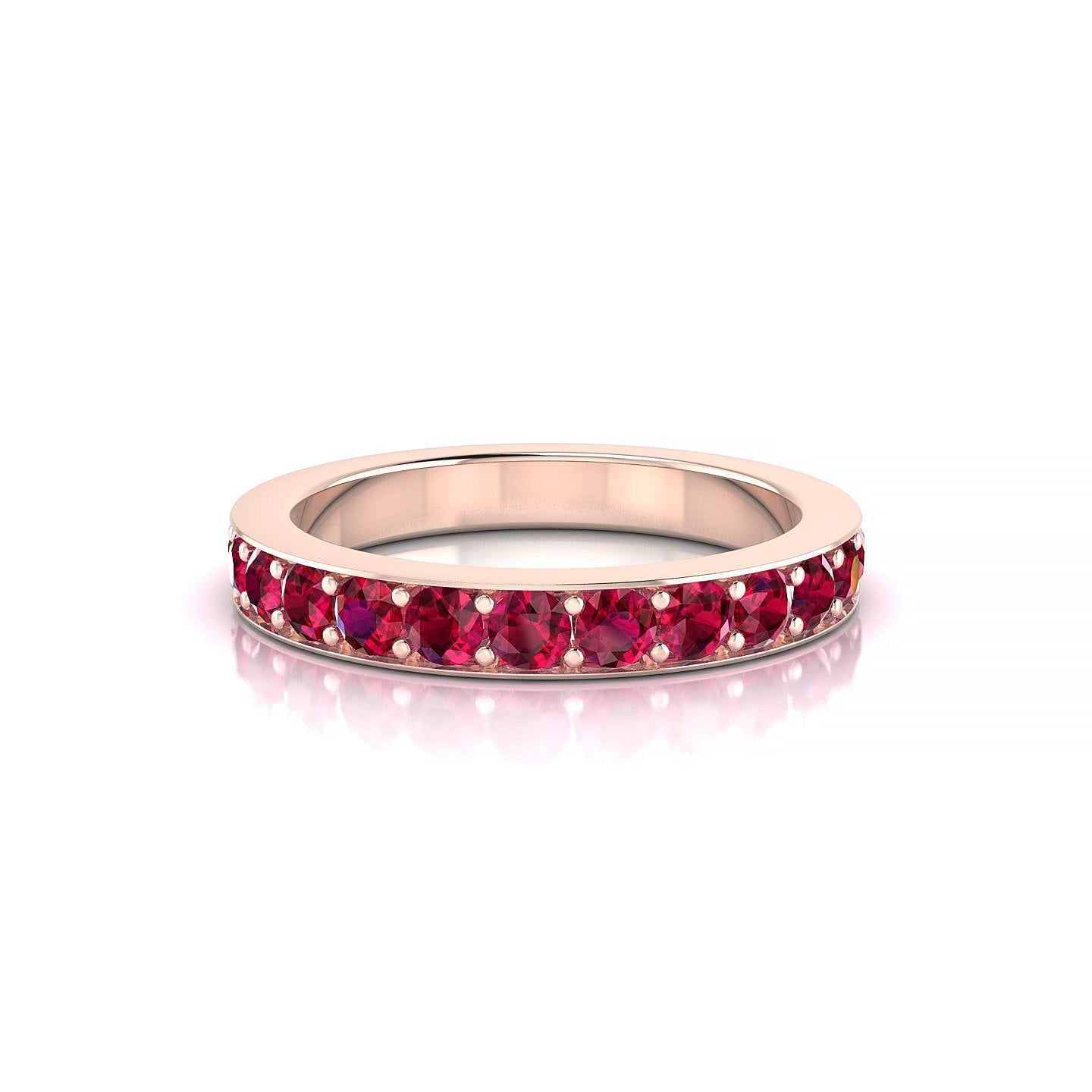 Fusion | 18k Rose Gold 2.5 mm Round Ruby Ring