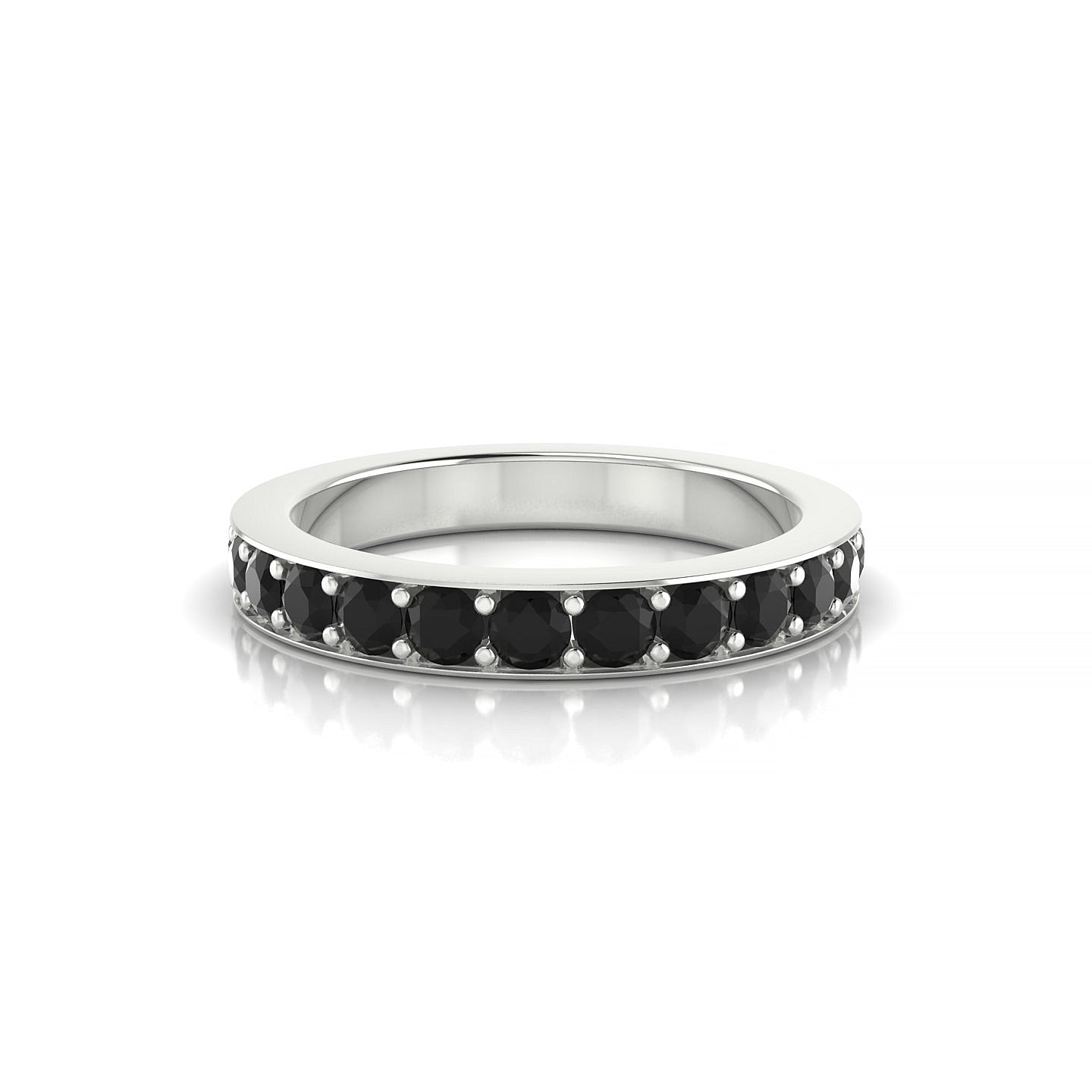 Fusion | 18k White Gold 2.5 mm Round Black Diamond Ring