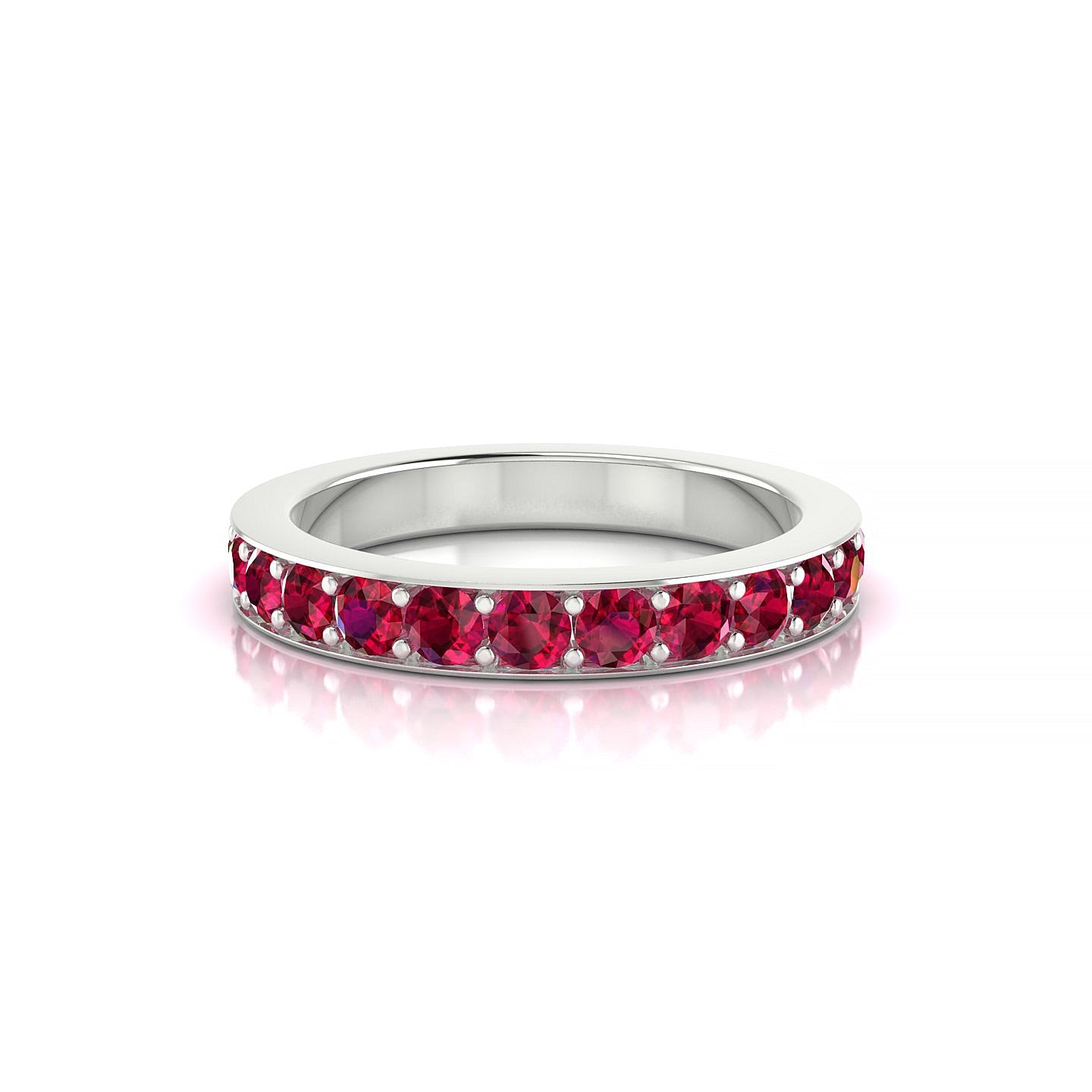 Fusion | 18k White Gold 2.5 mm Round Ruby Ring