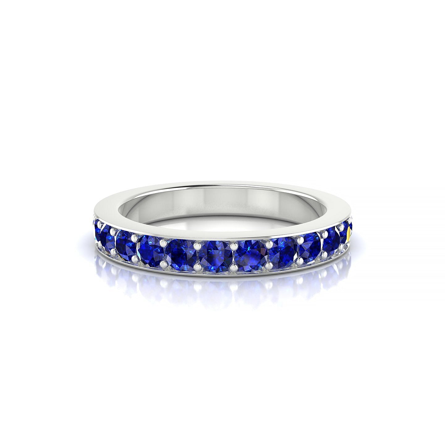 Fusion | 18k White Gold 2.5 mm Round Sapphire Ring