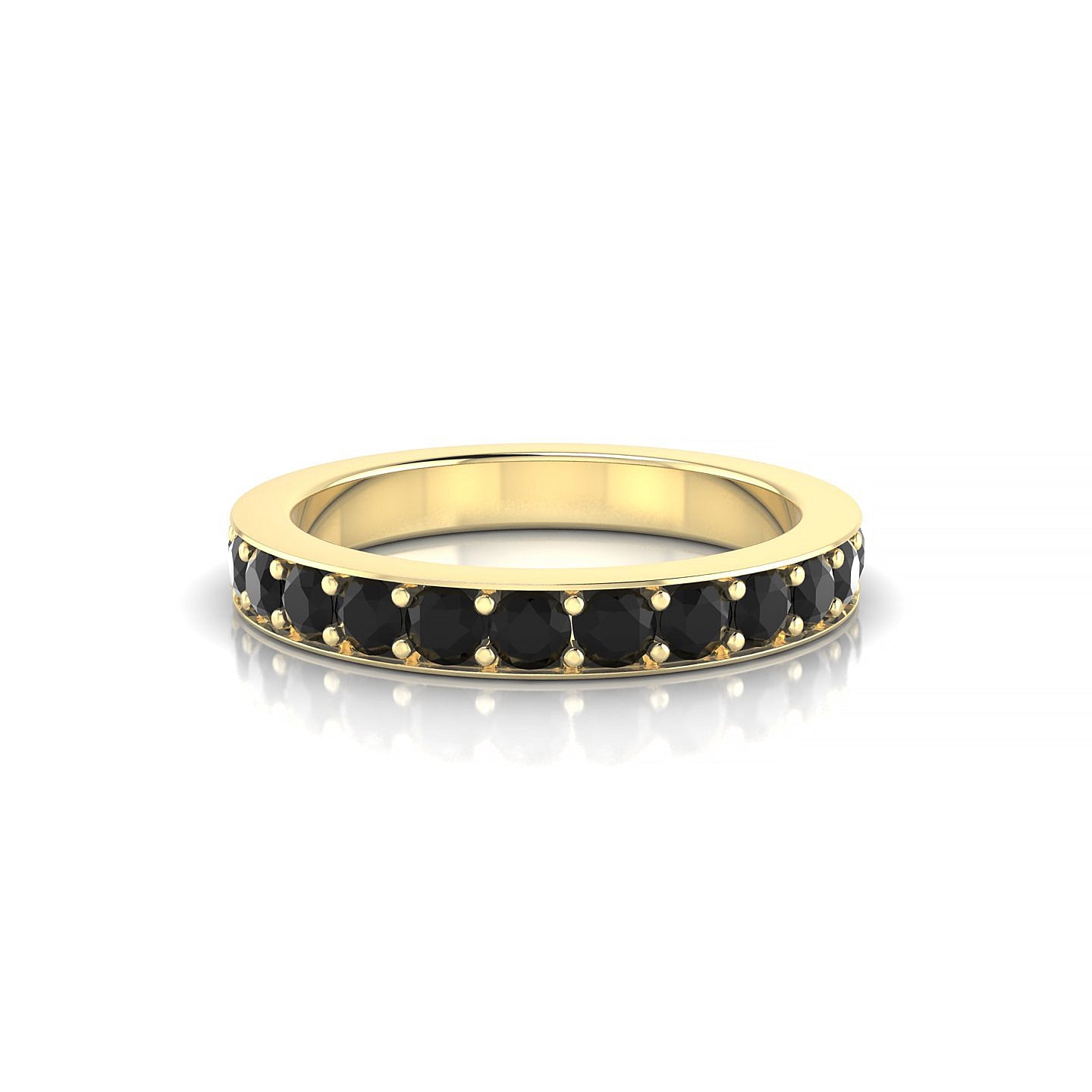 Fusion | 18k Yellow Gold 2.5 mm Round Black Diamond Ring