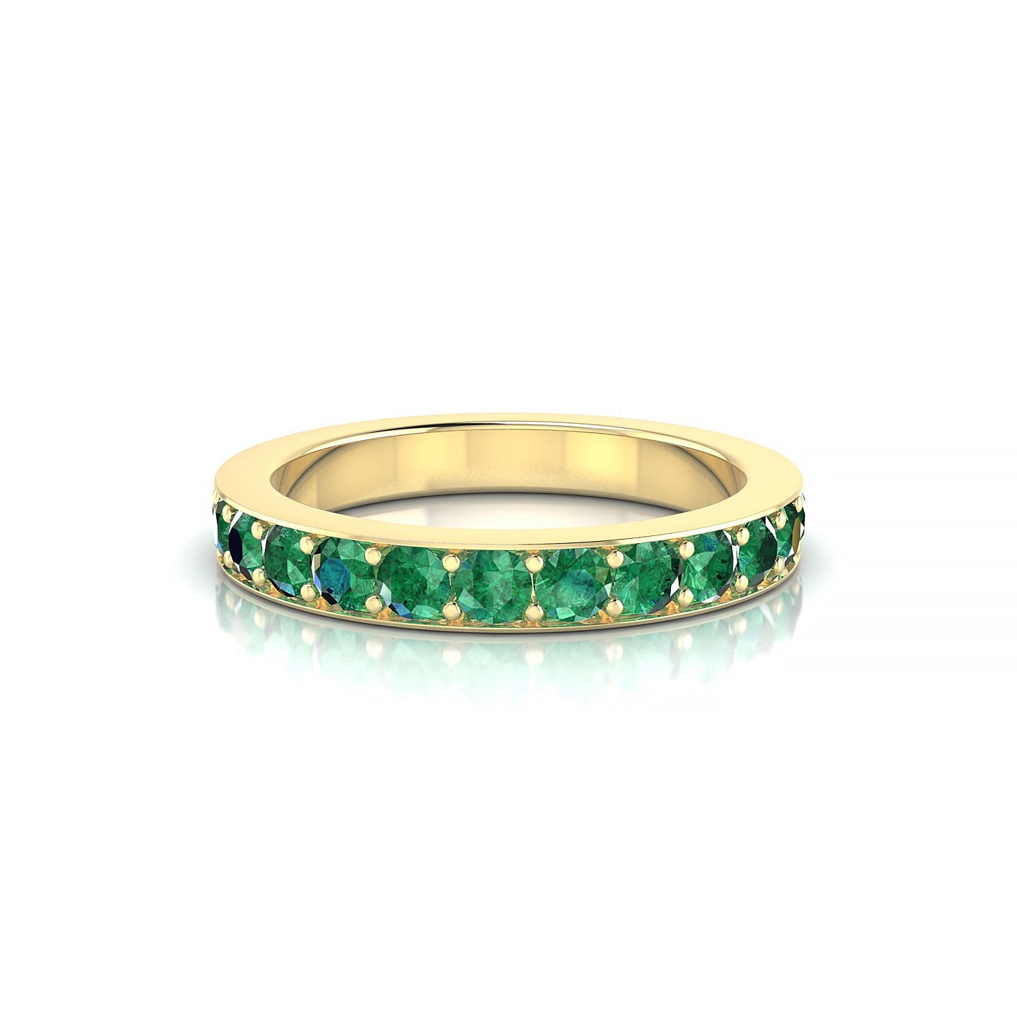 Fusion | 18k Yellow Gold 2.5 mm Round Emerald Ring