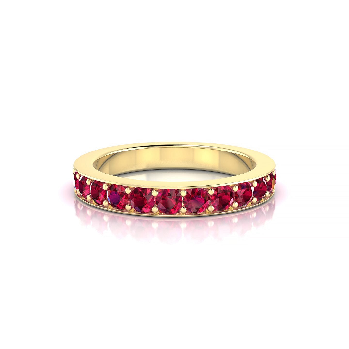 Fusion | 18k Yellow Gold 2.5 mm Round Ruby Ring
