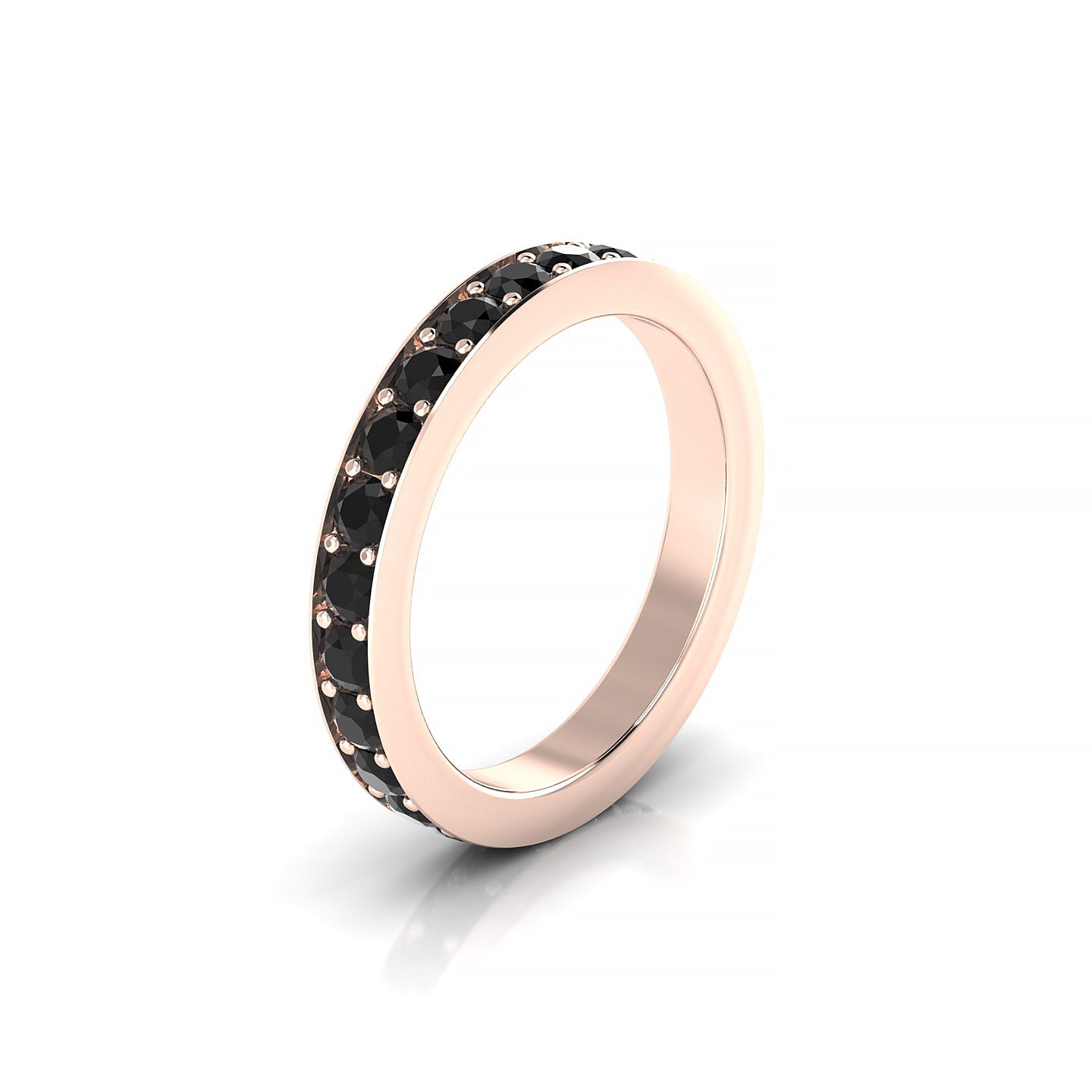 Fusion | 18k Rose Gold 2.5 mm Round Black Diamond Ring