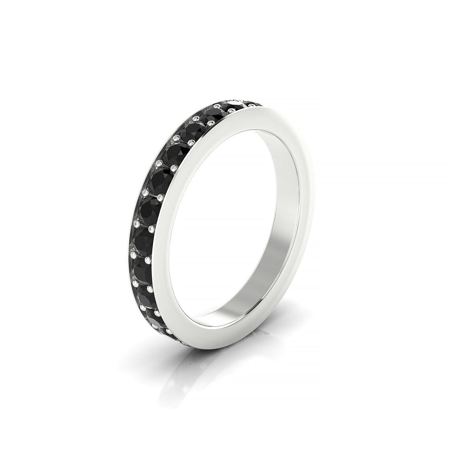 Fusion | 18k White Gold 2.5 mm Round Black Diamond Ring