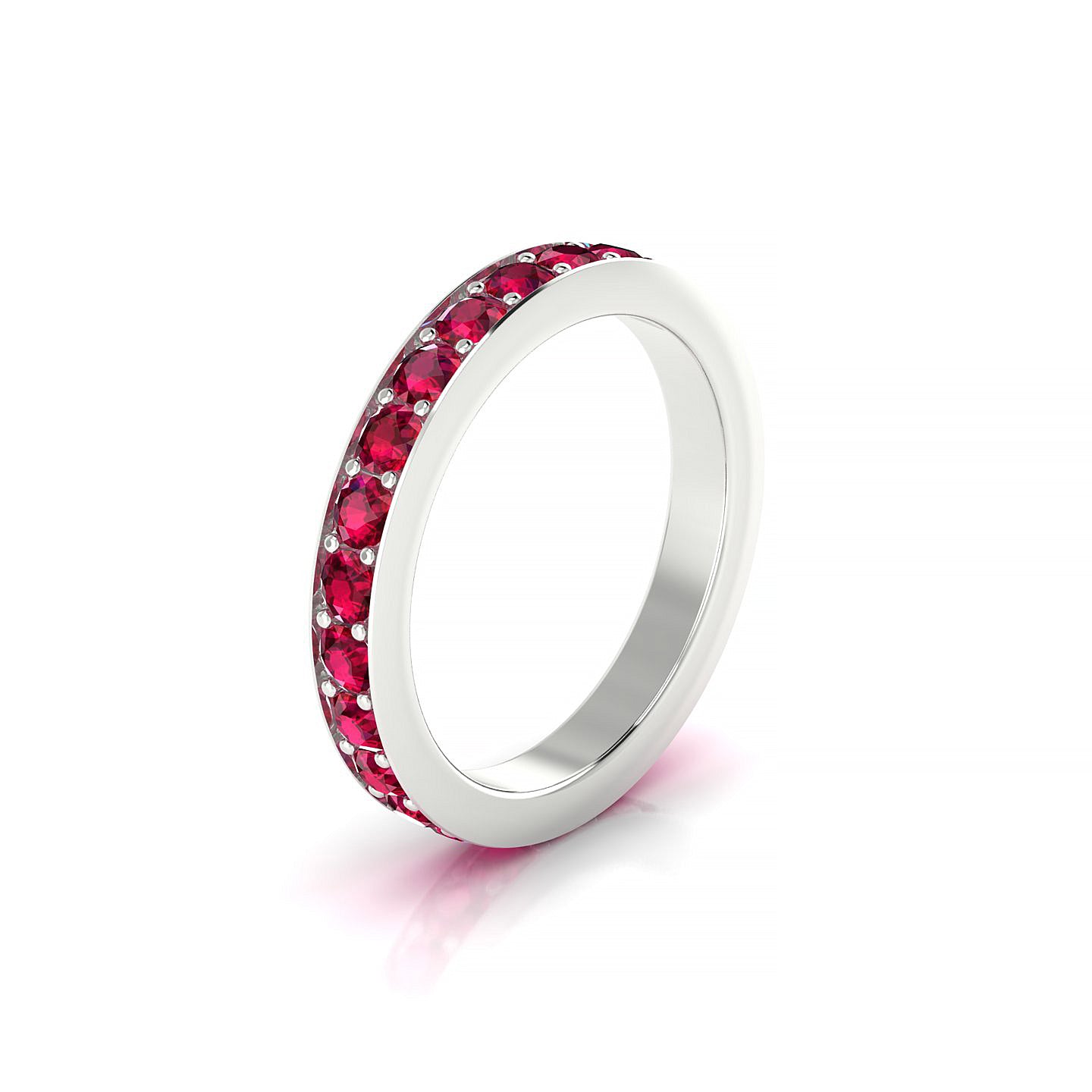 Fusion | 18k White Gold 2.5 mm Round Ruby Ring