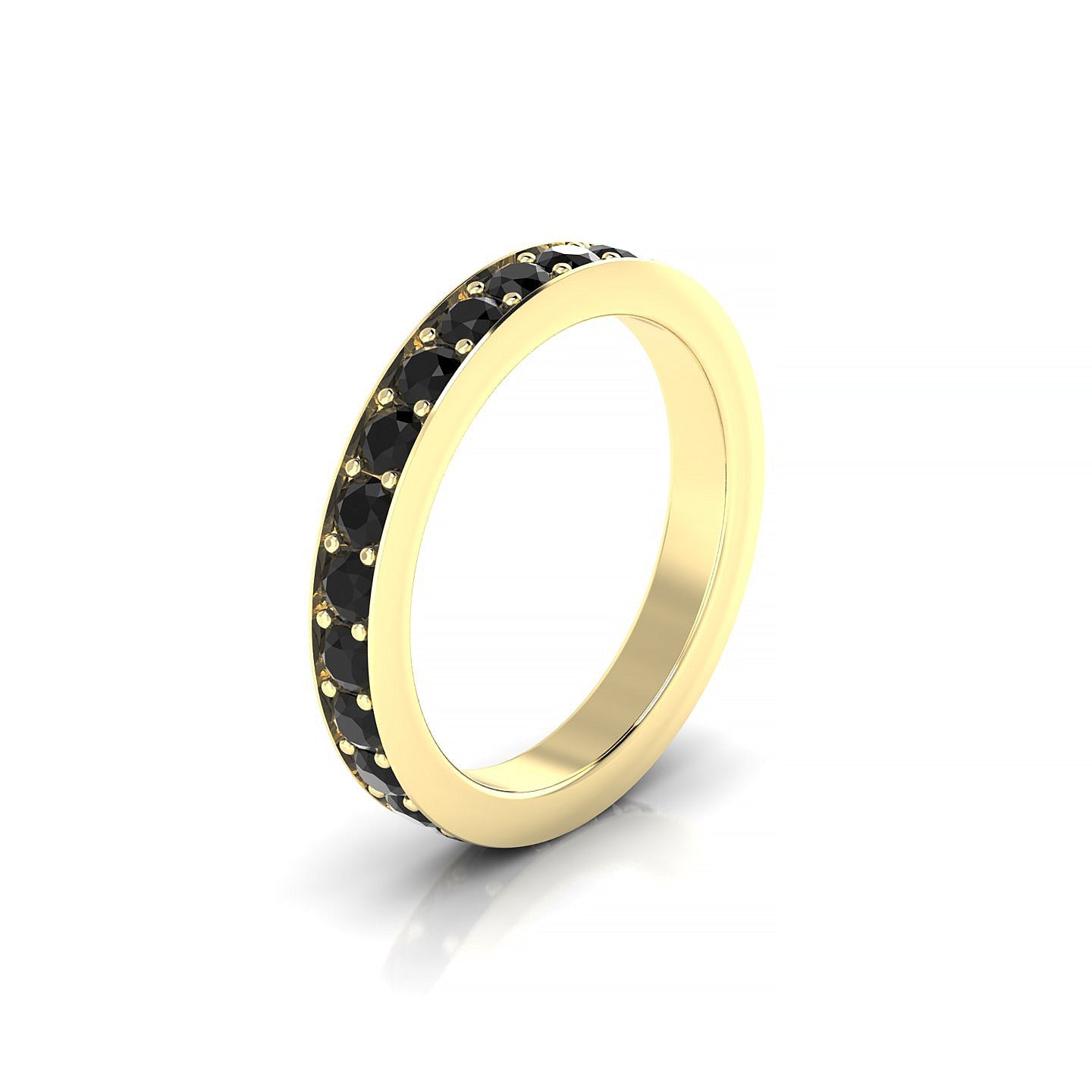 Fusion | 18k Yellow Gold 2.5 mm Round Black Diamond Ring