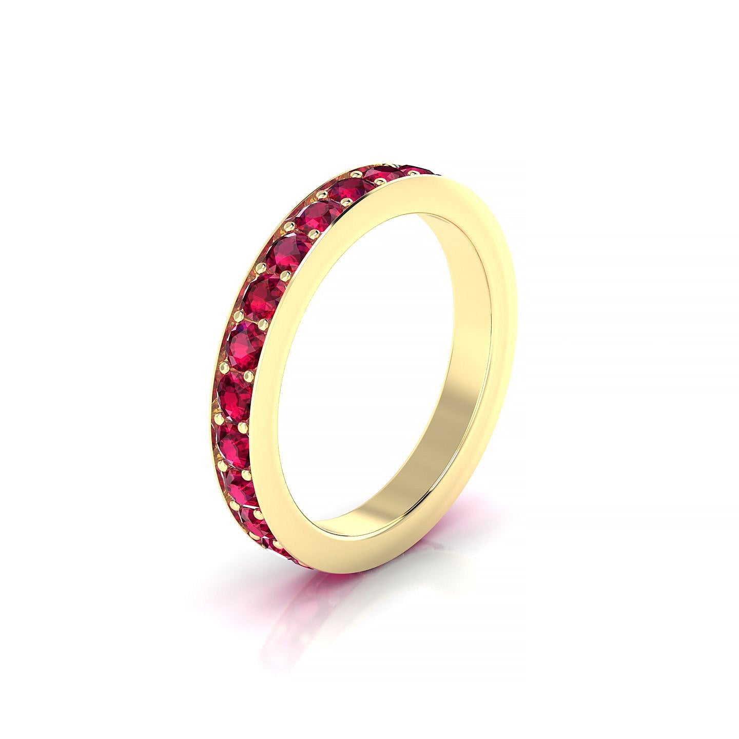 Fusion | 18k Yellow Gold 2.5 mm Round Ruby Ring