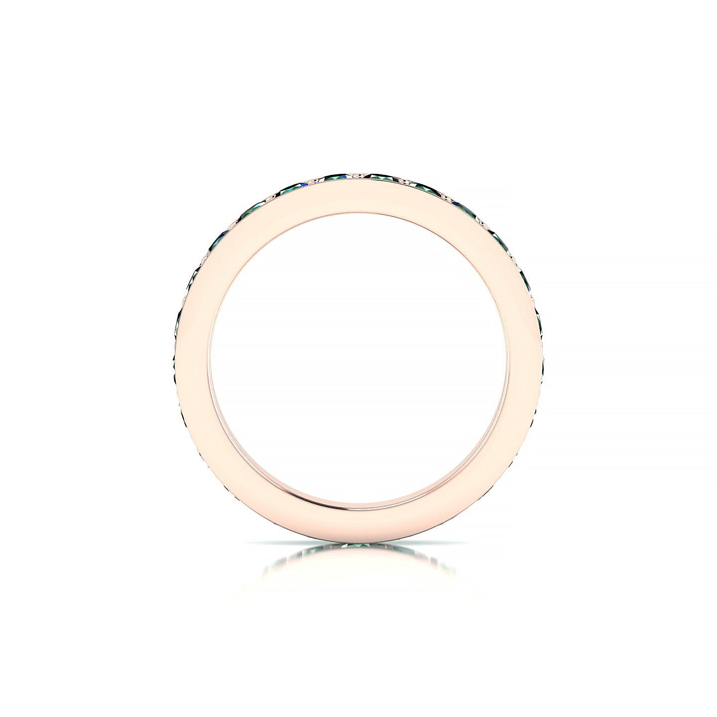 Fusion | 18k Rose Gold 2.5 mm Round Emerald Ring
