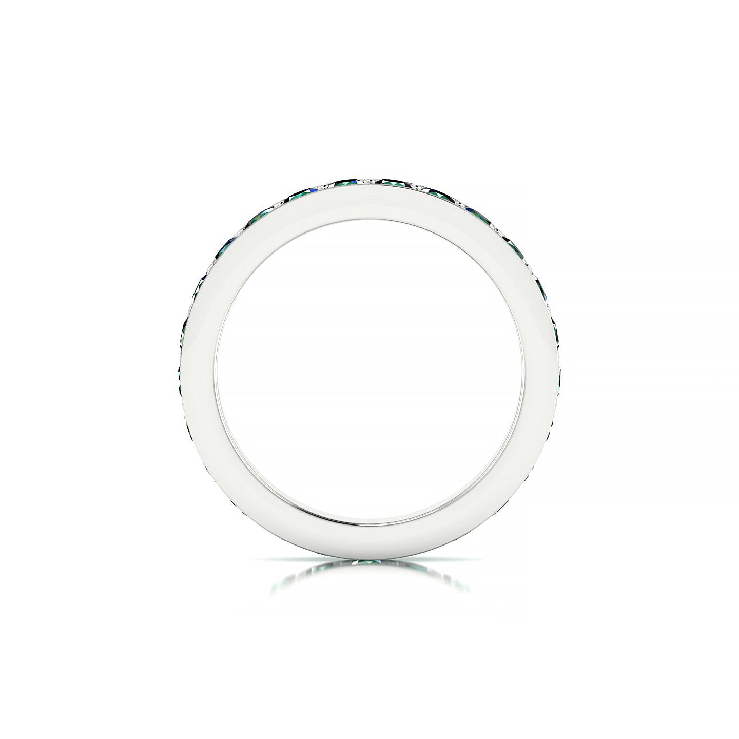 Fusion | 18k White Gold 2.5 mm Round Emerald Ring