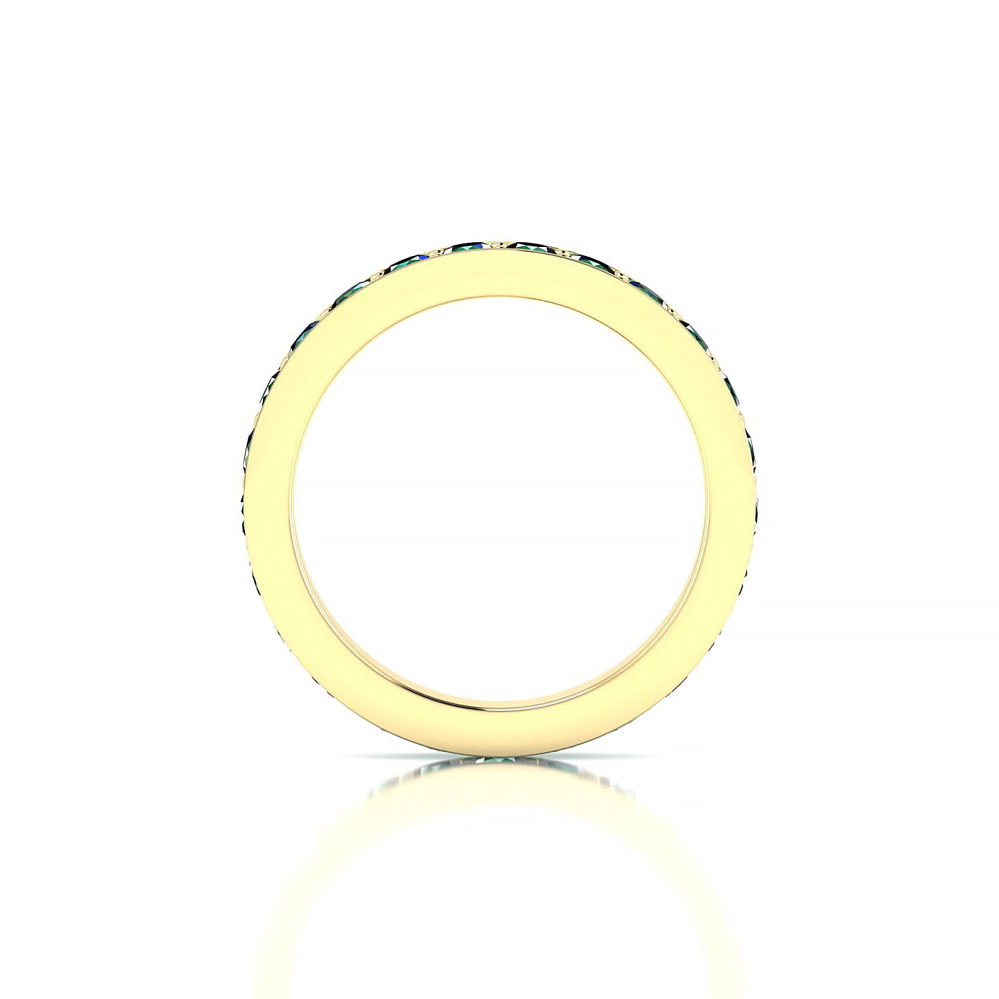 Fusion | 18k Yellow Gold 2.5 mm Round Emerald Ring