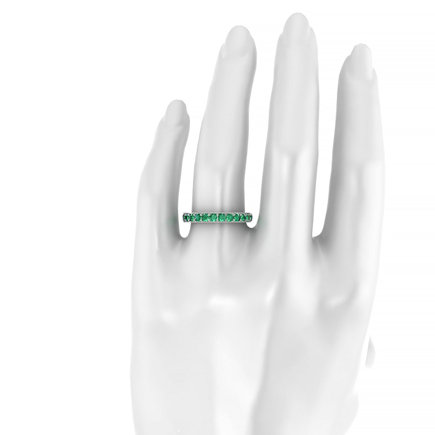 Fusion | 18k White Gold 2.5 mm Round Emerald Ring